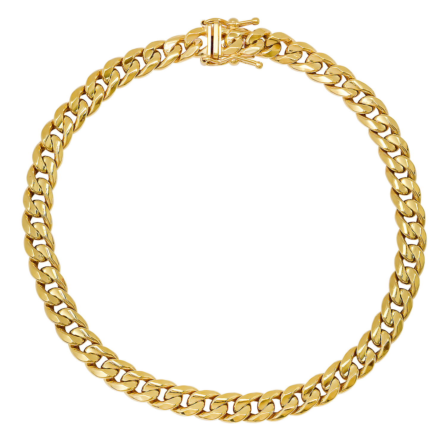 Kylie Harper Mens 8.5" 14k Italian Gold Thick 5.5mm Miami Cuban Curb Chain Bracelet With Box Clasp