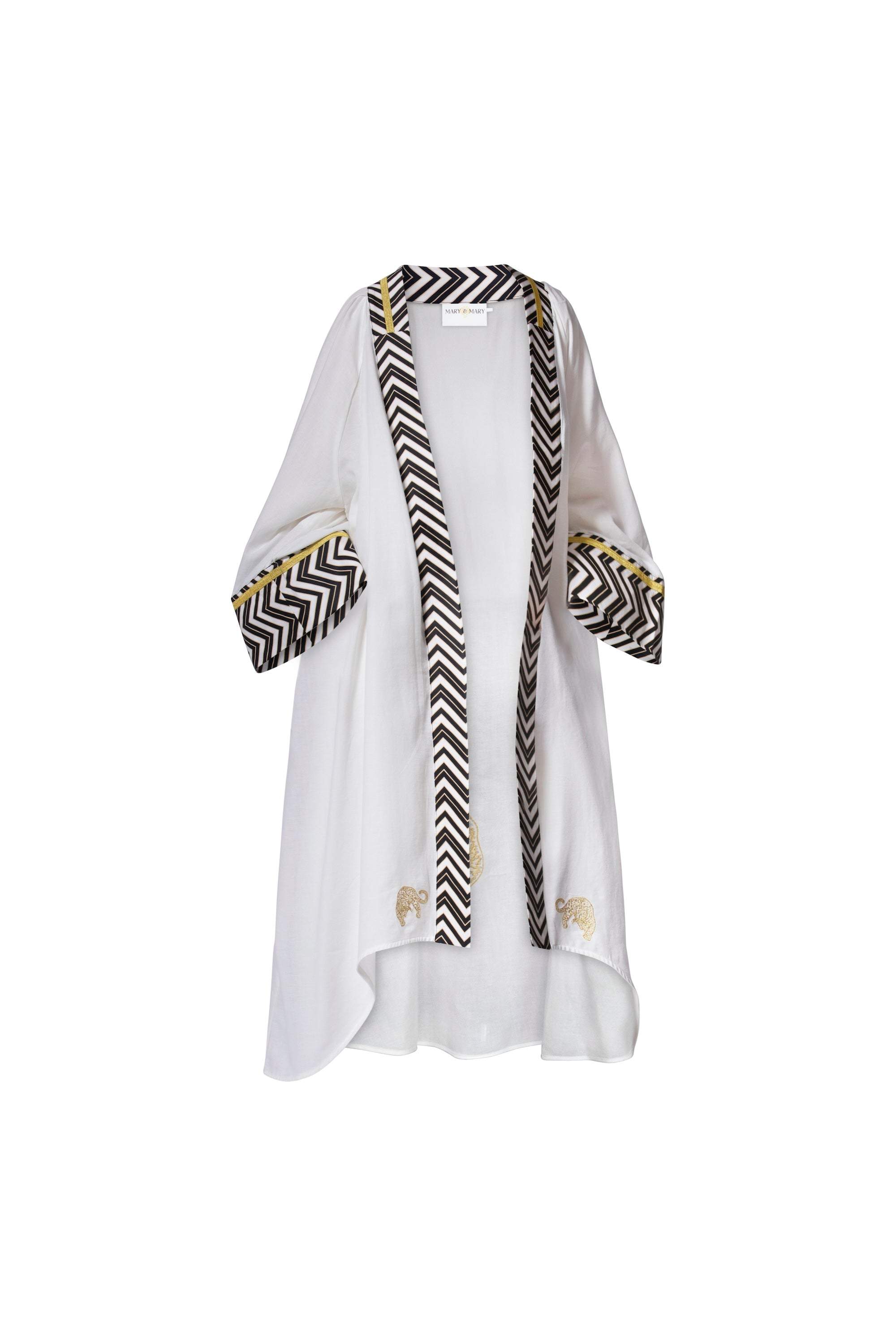 Mary&mary Women's Gold / White Art Deco Glamour Kimono