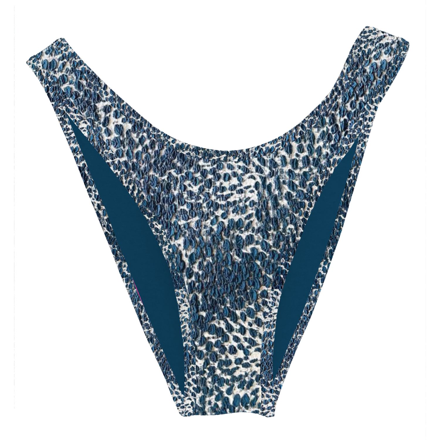 Blackbough Swim Women's Blue Fiona High Rise Cheeky Bottoms / Snow Leopard Jacquard In Blue