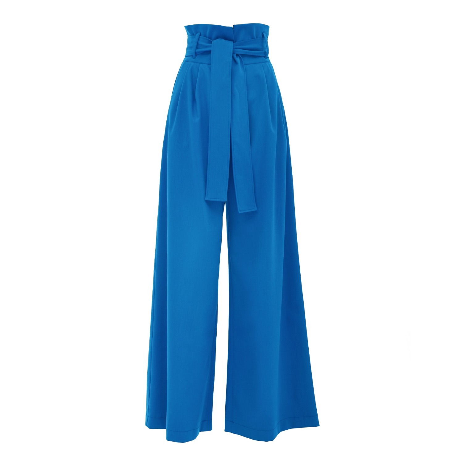 Julia Allert Women's High Waist Long Wide Leg Trousers – Bright Blue