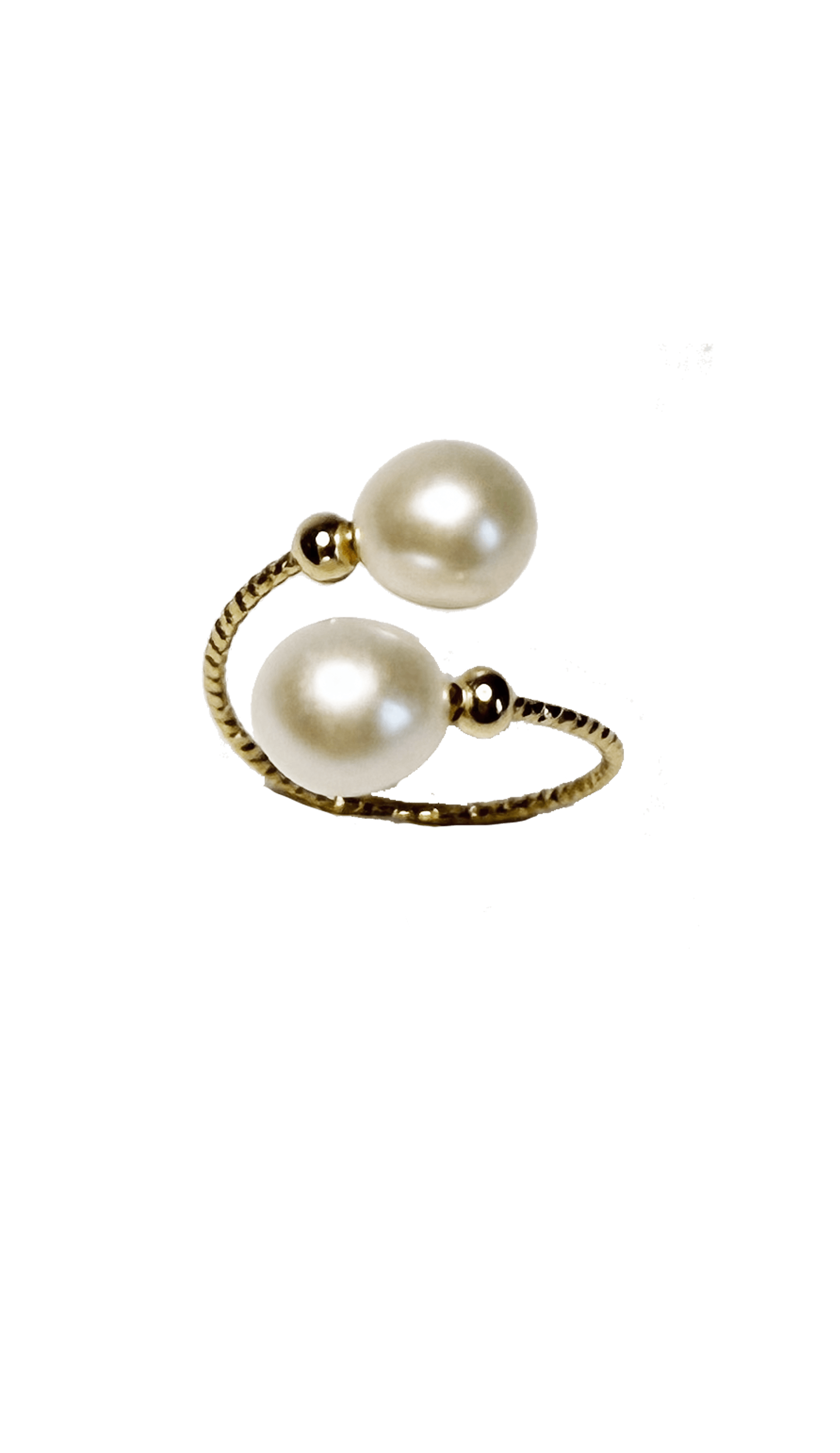 Marquise Swim Women's Gold / White Ring - Twins Gold & White Pearl
