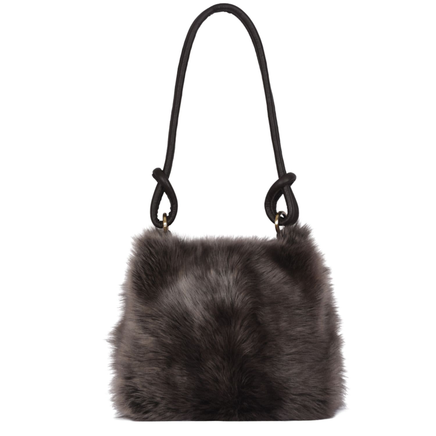 ★emis★SHEARLING SHOULDER BAG★ Emis Shearling Shoulder Bag Black Shop Authentic at SASOM