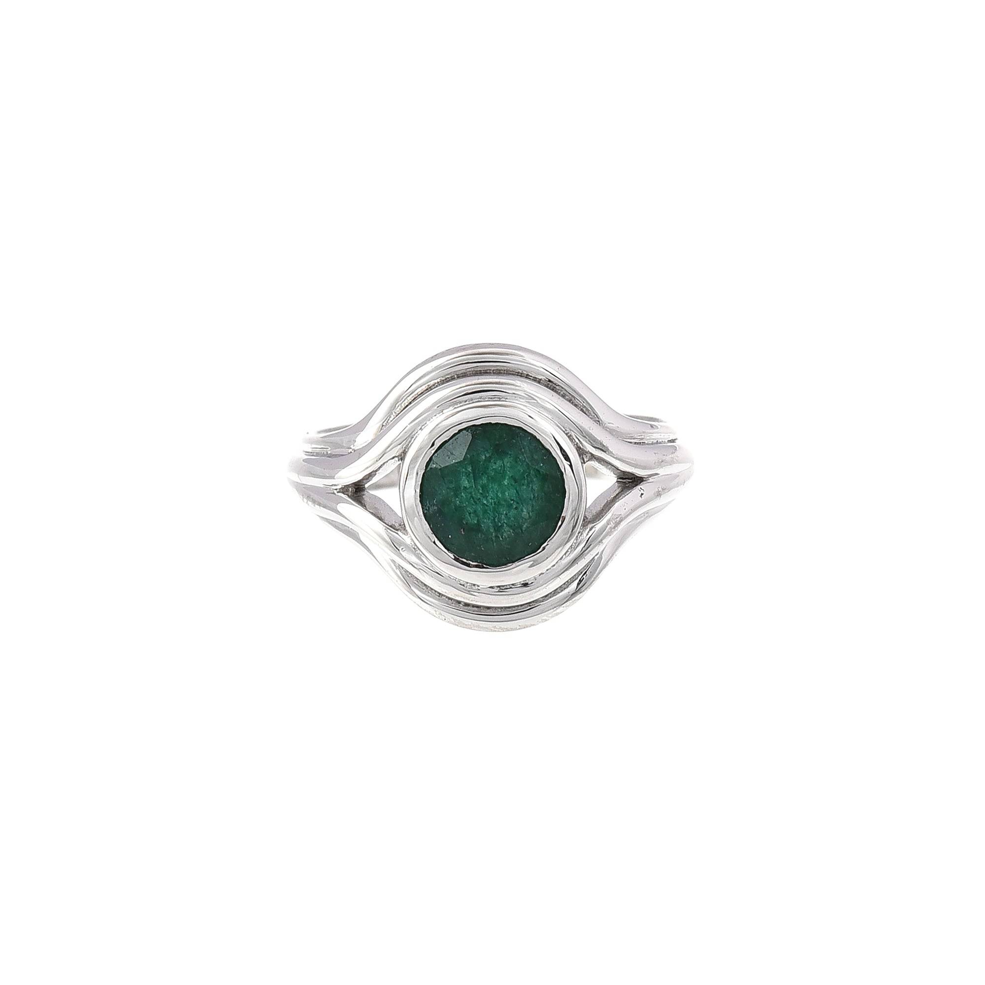 &lottie Men's Green / Silver Parallel Pinky Auventurine Ring