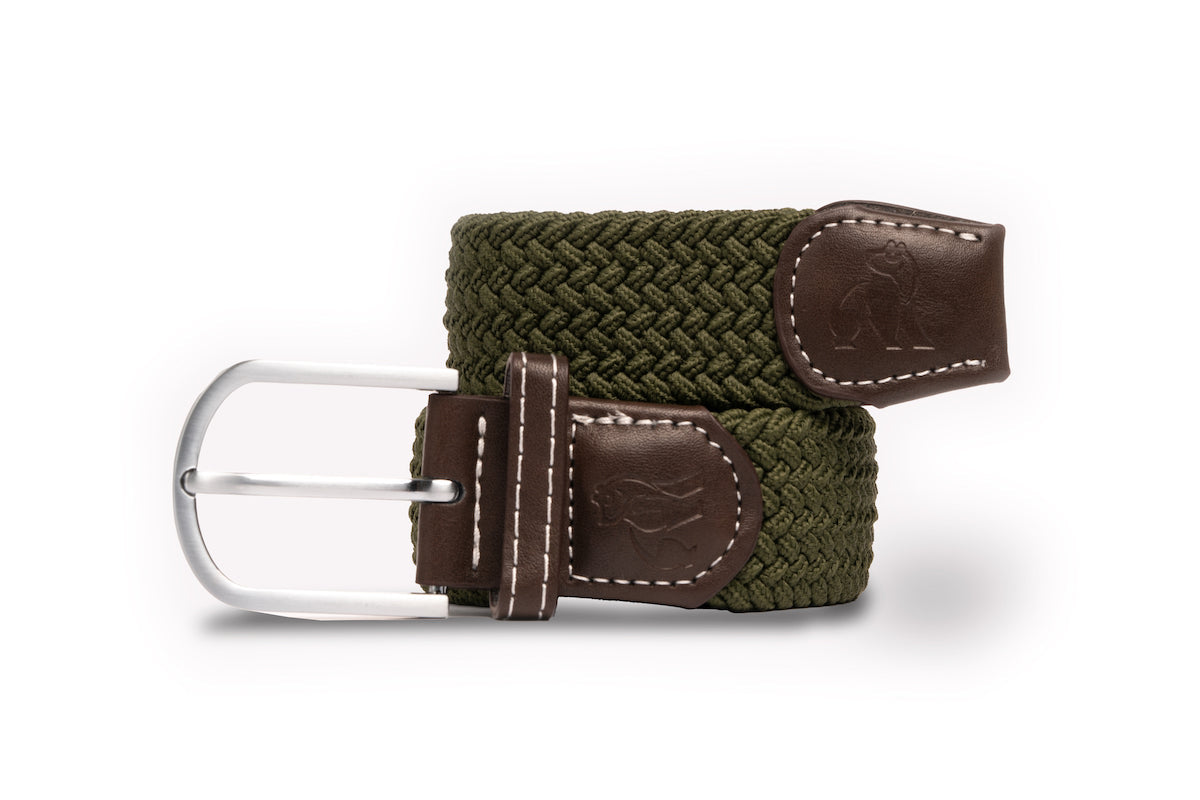 Men’s Woven Belt - Khaki Green Small Swole Panda