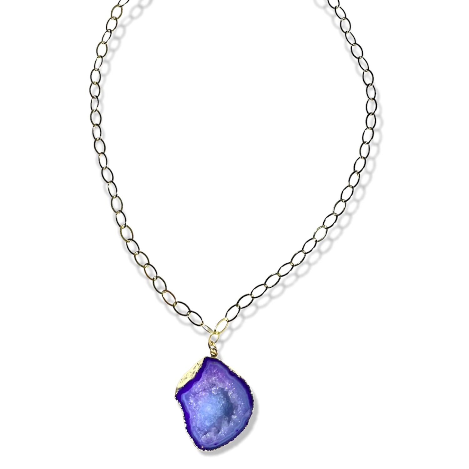Magpie Rose Women's Pink / Purple Purple Rocks In The Sky Necklace In Gray