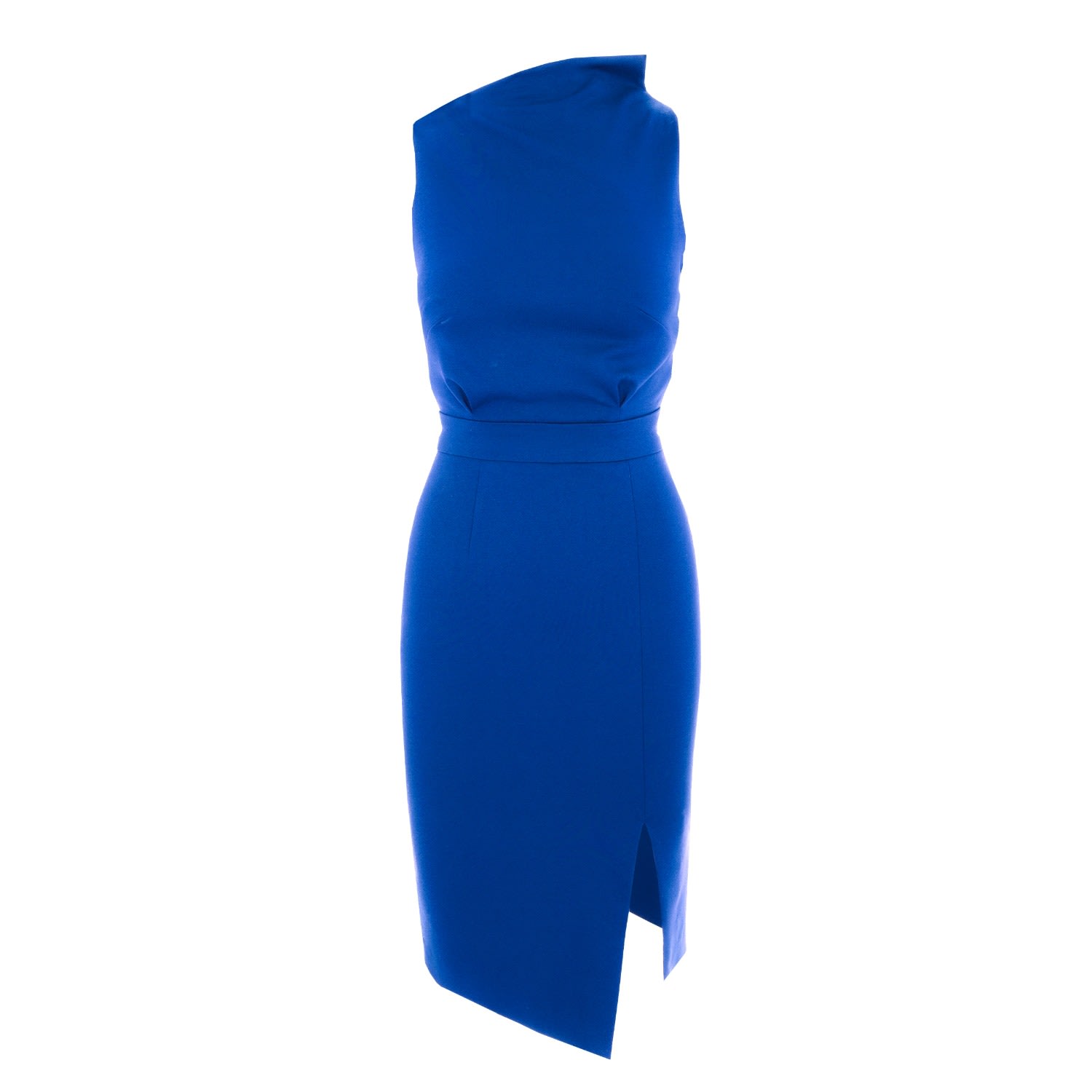 Women's Bodycon Midi Dress With Leg Slit - Blue | Extra Small | Avenue N°29