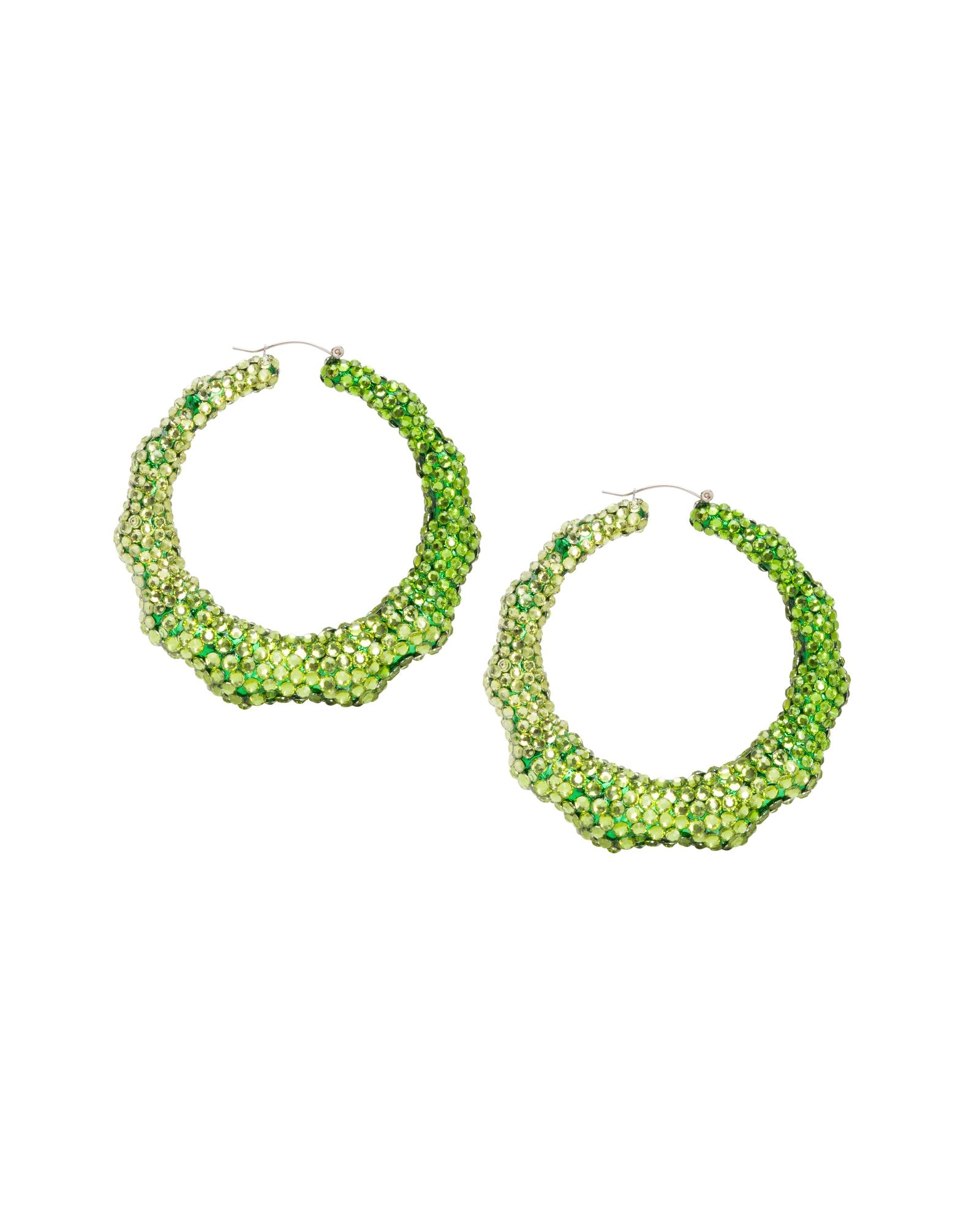 Women’s Super Bamboo Rhinestone Hoops - Green Ombre - Limited Edition Meghan Fabulous