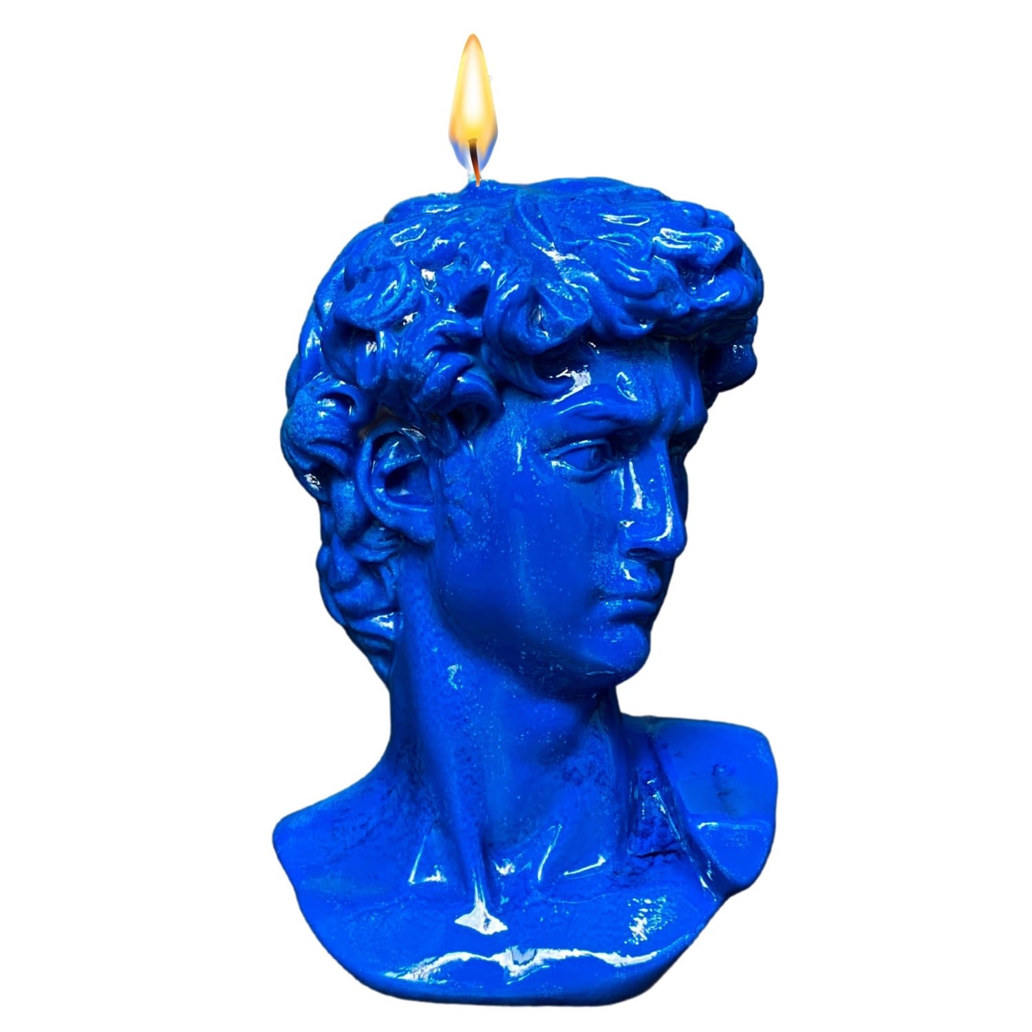 Neos Candlestudio David Bust Candle - Royal Blue