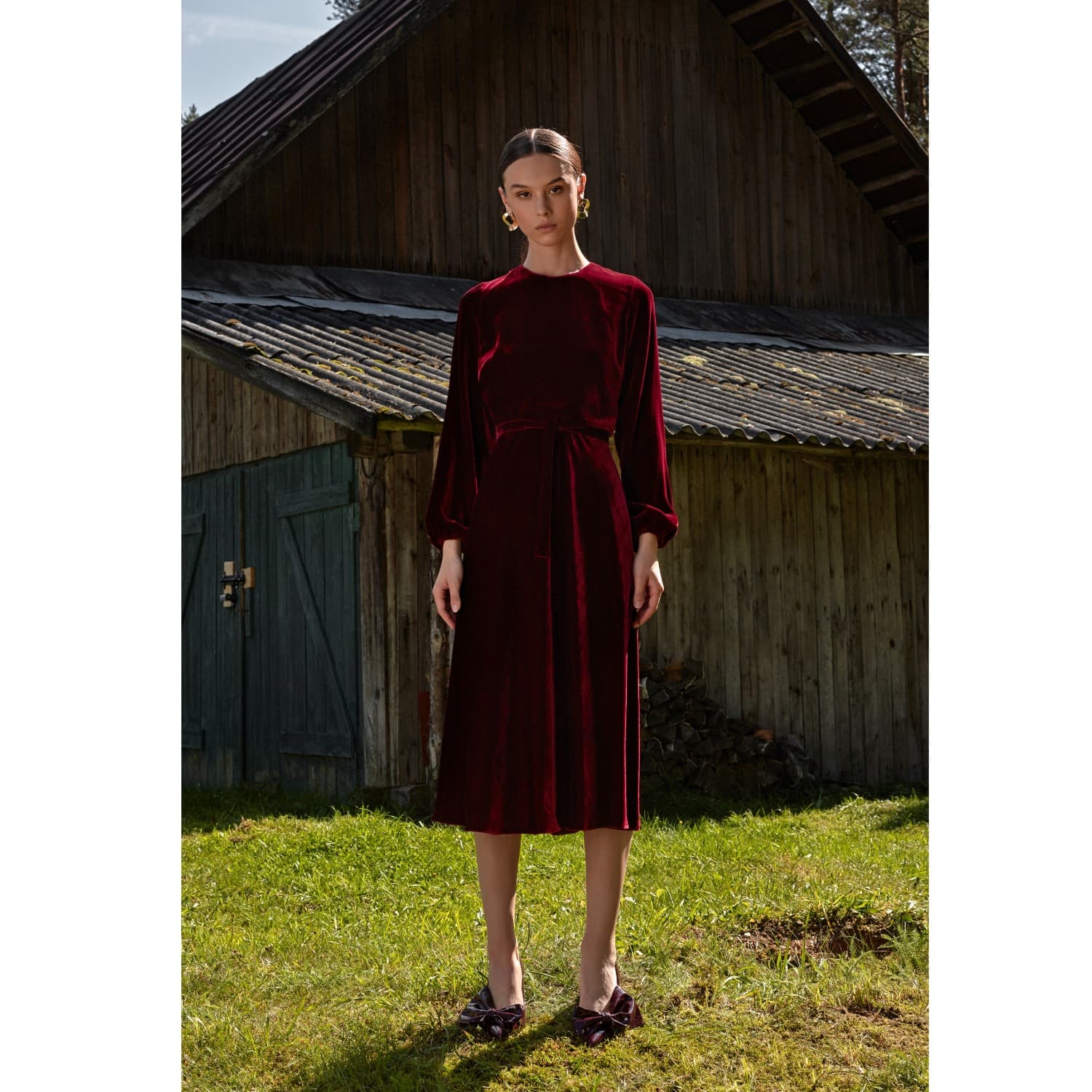 red midi occasion dress