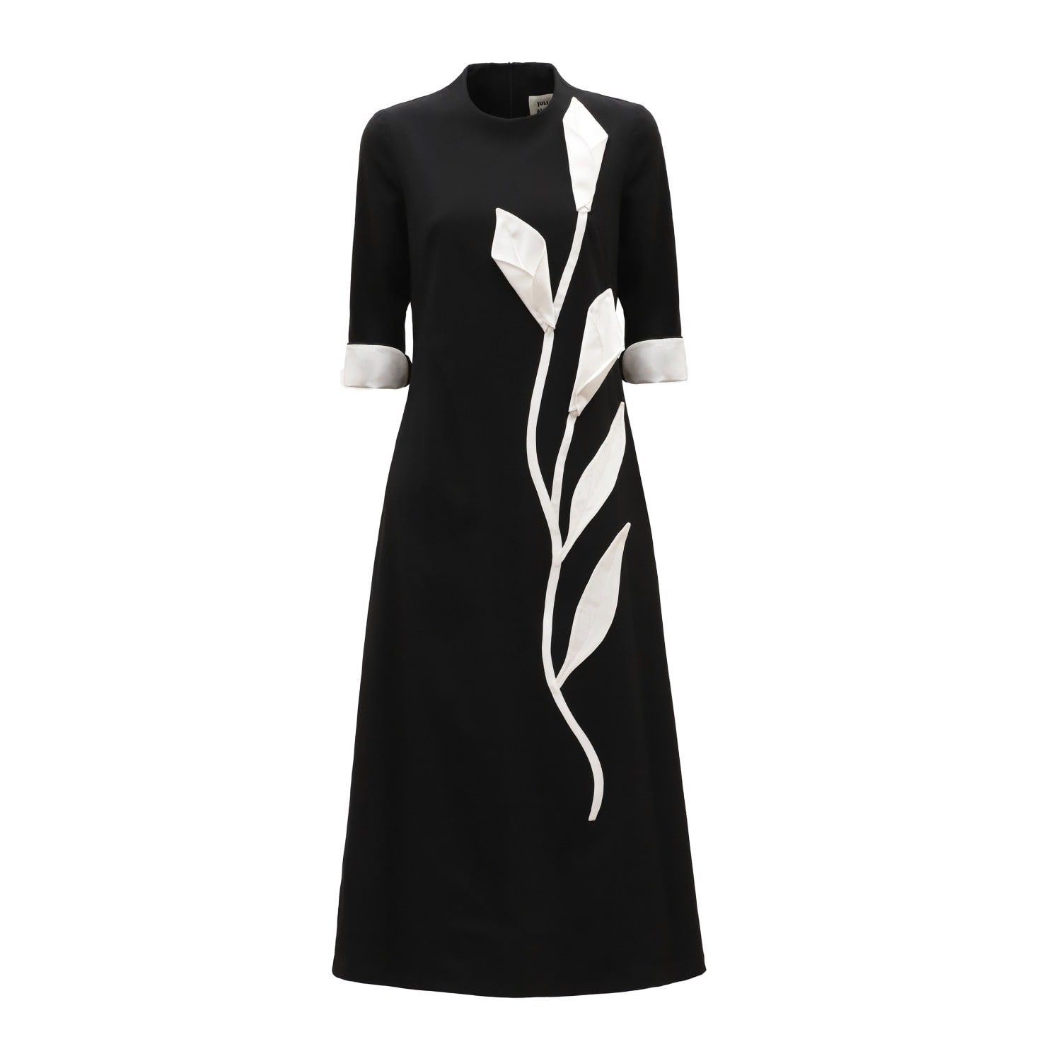 Julia Allert Art-inspired Semi-fitted Three-quarter Sleeveless Dress | Black