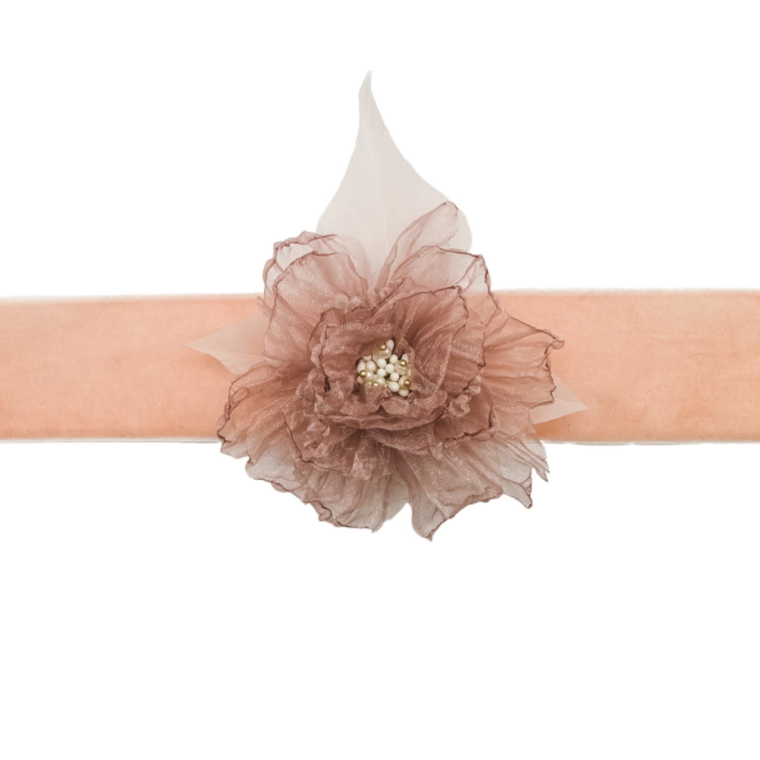 Babaloo Jewelry Women's Dusty Pink Velvet Floral Choker