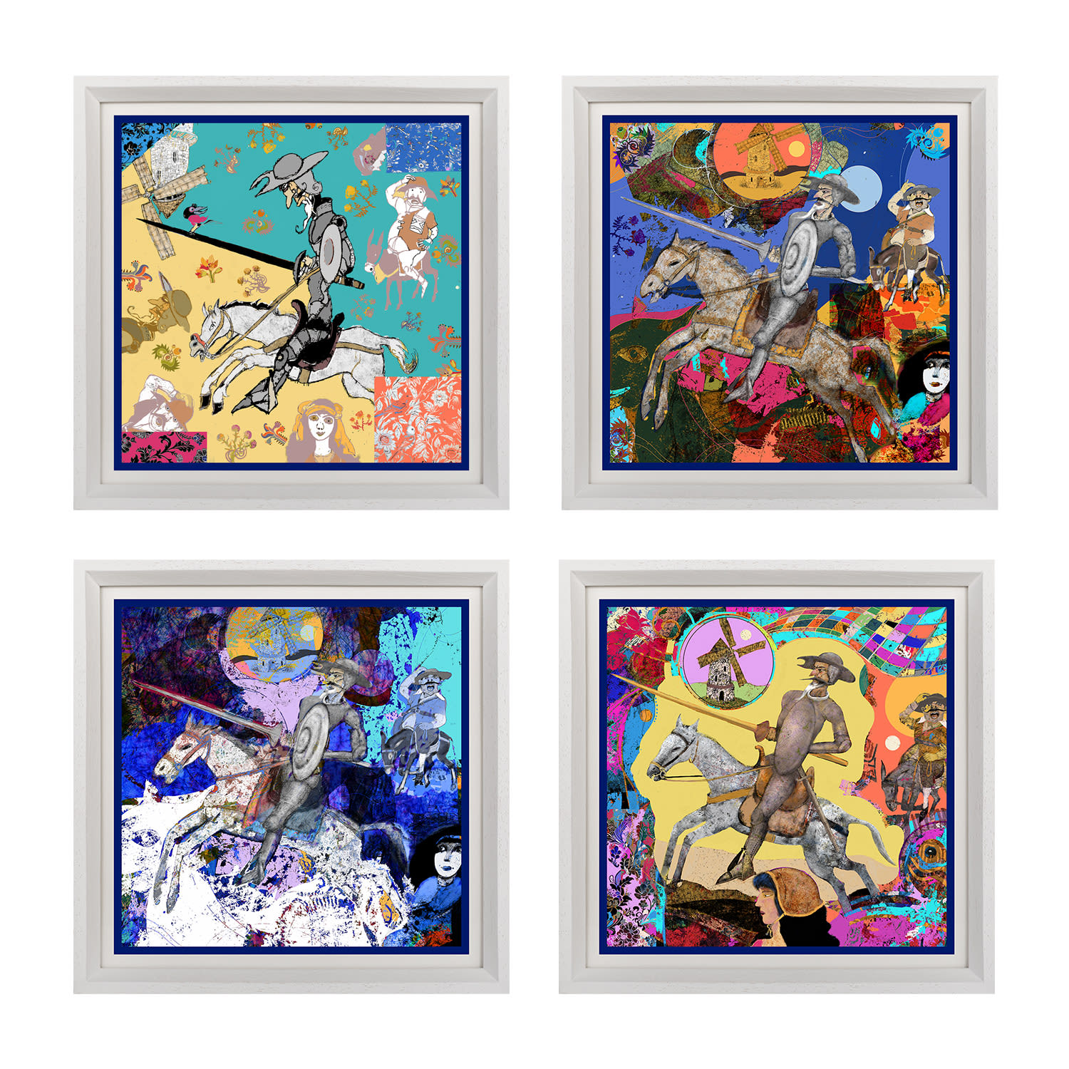 Un Poco Black Don Quijote Collection Framed Silk