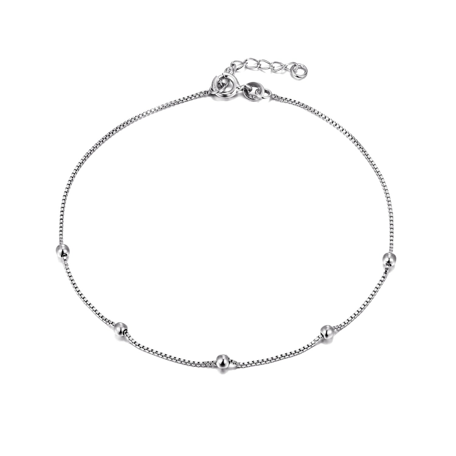 Women’s Ecoated Sterling Silver Box Chain Anklet Seol + Gold