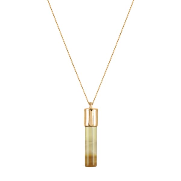GUCCI WOMEN'S SMOKY QUARTZ CYLINDER NECKLACE - GOLD