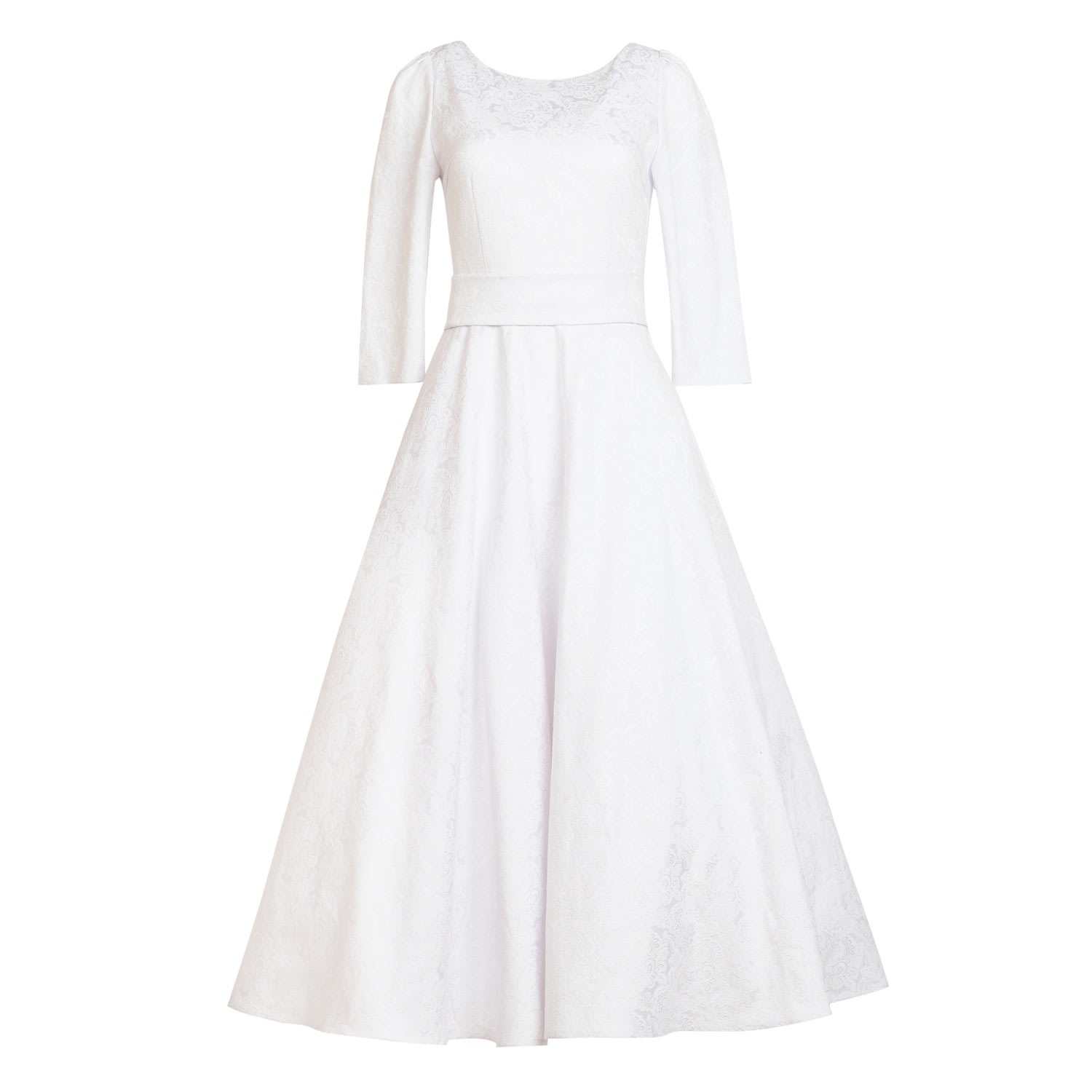 Women's Jacquard Dress Alyzee White | Xxxs | Matsour'i