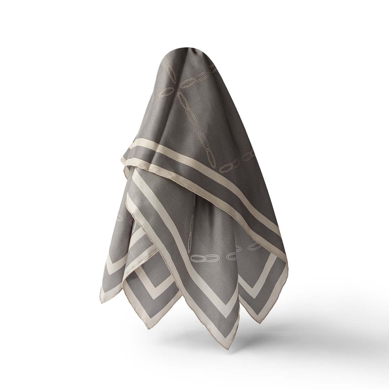 Agcf Women's Unità Monogram Silk Scarf Stone Grey In Gray