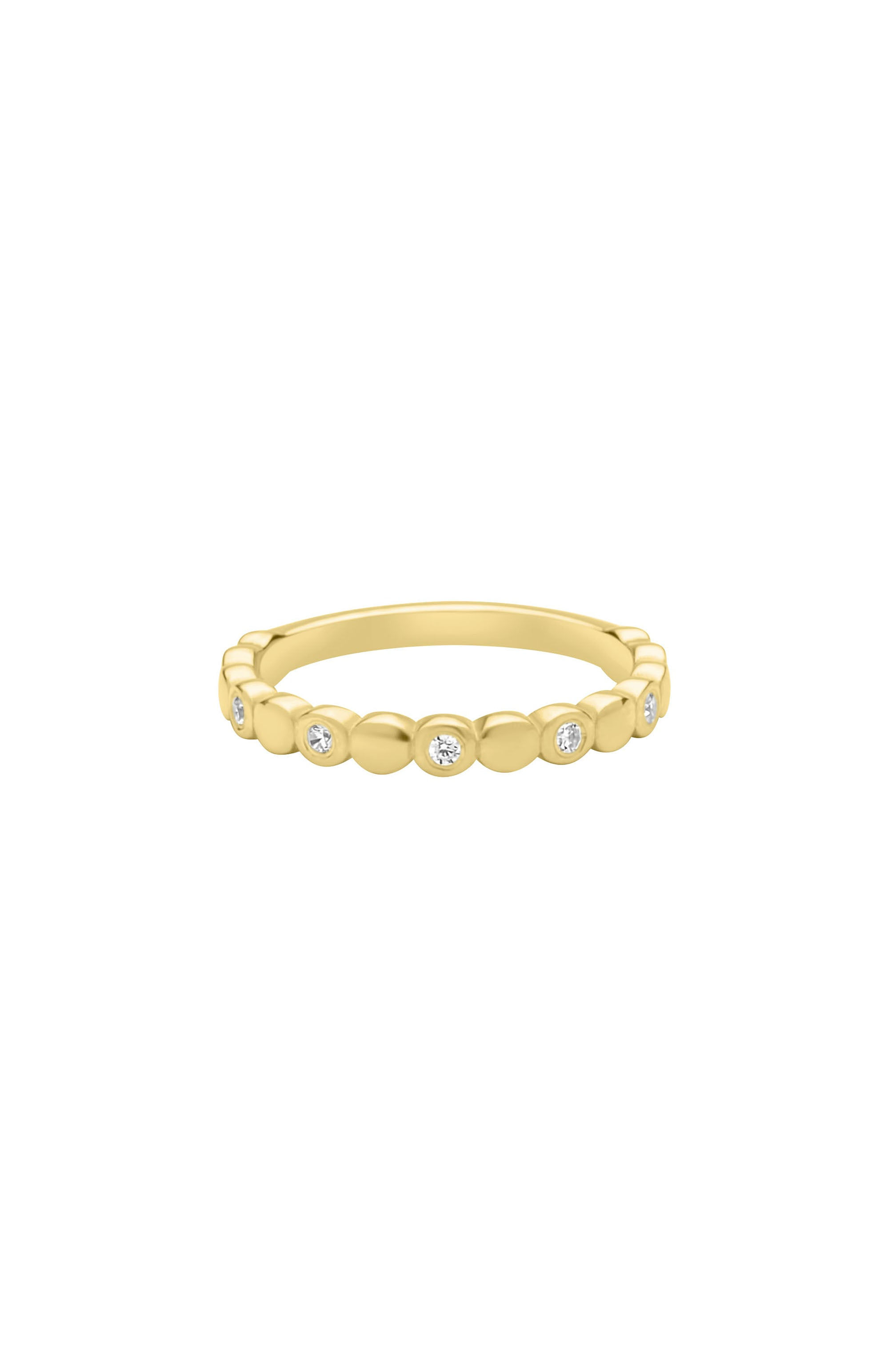 La Vie Jewelry Women's Dots With Stones Ring - Gold Plated
