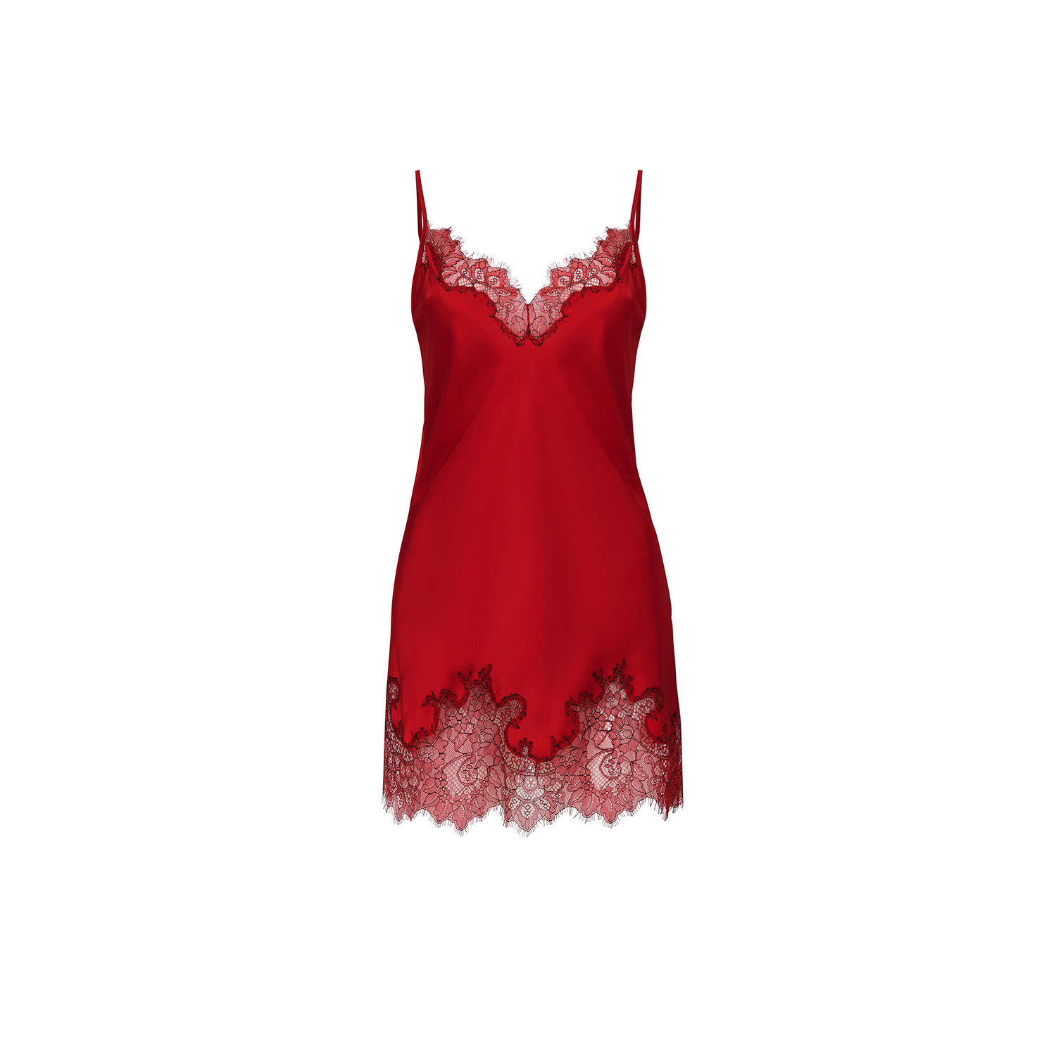 Avenue 8 Women's Lace Detailed Mini Cami Dress - Red In Red