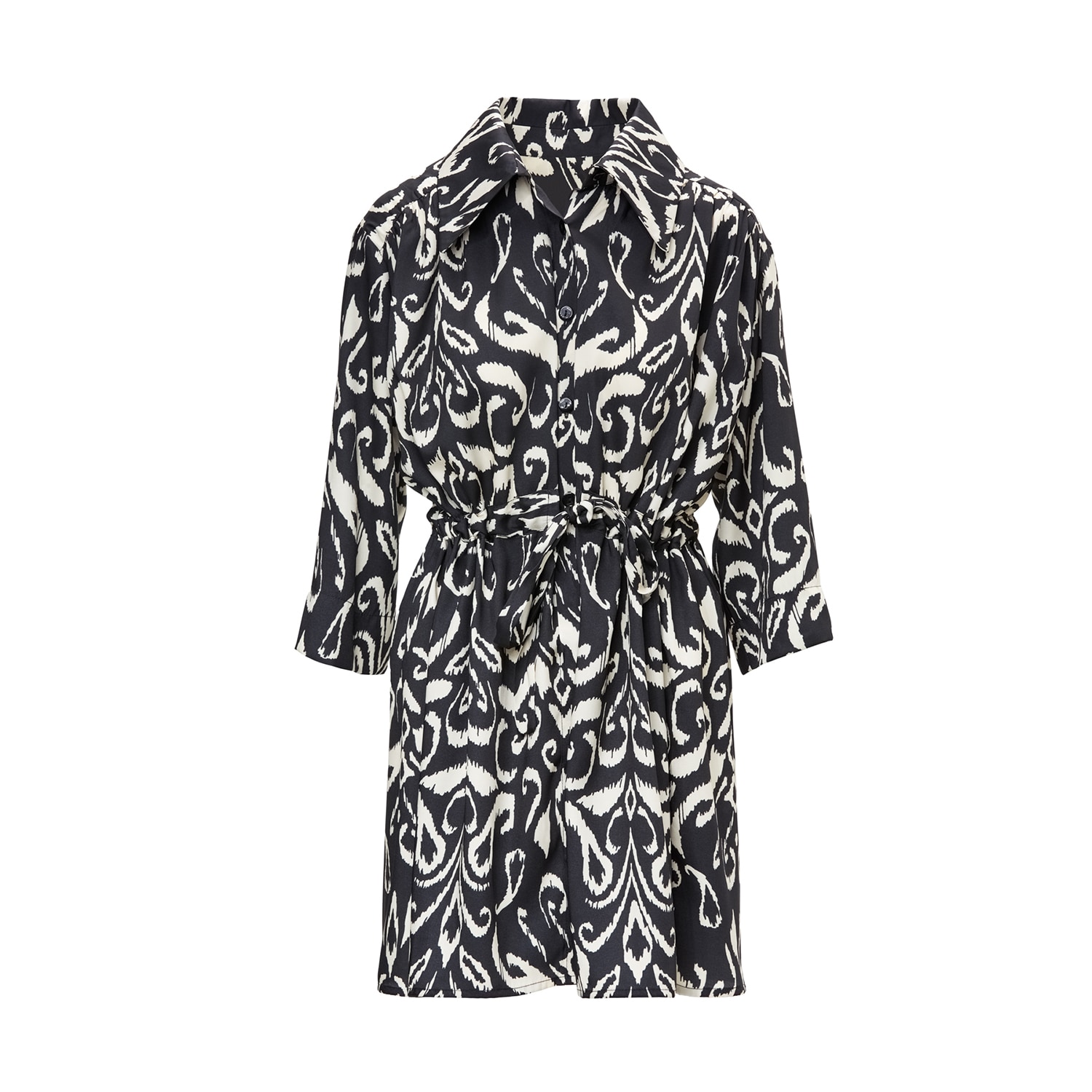 Bluzat Women's Shirt Style Mini Dress With Abstract Print