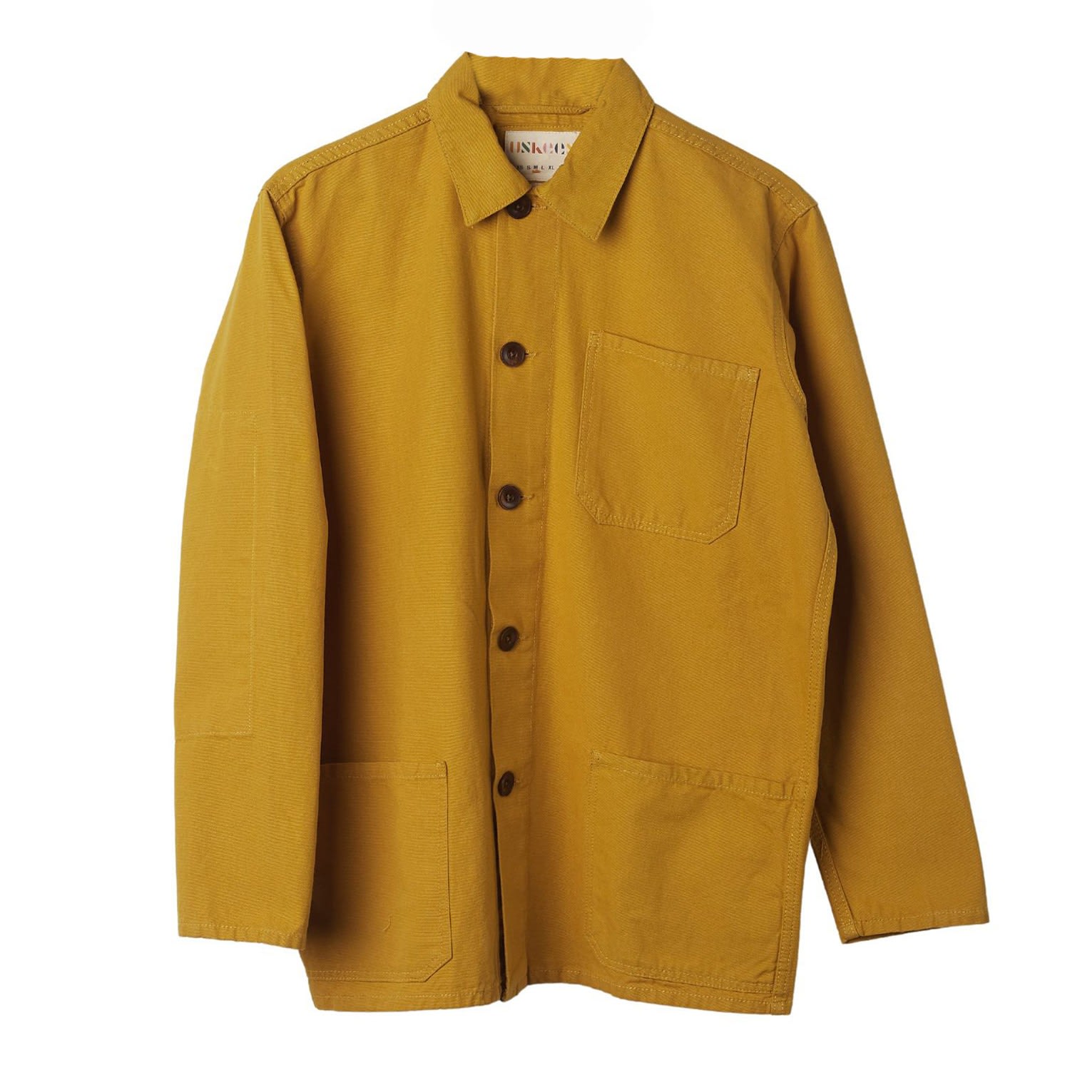 Shop Uskees Men's Yellow / Orange The 3001 Buttoned Overshirt - Yellow In Yellow/orange