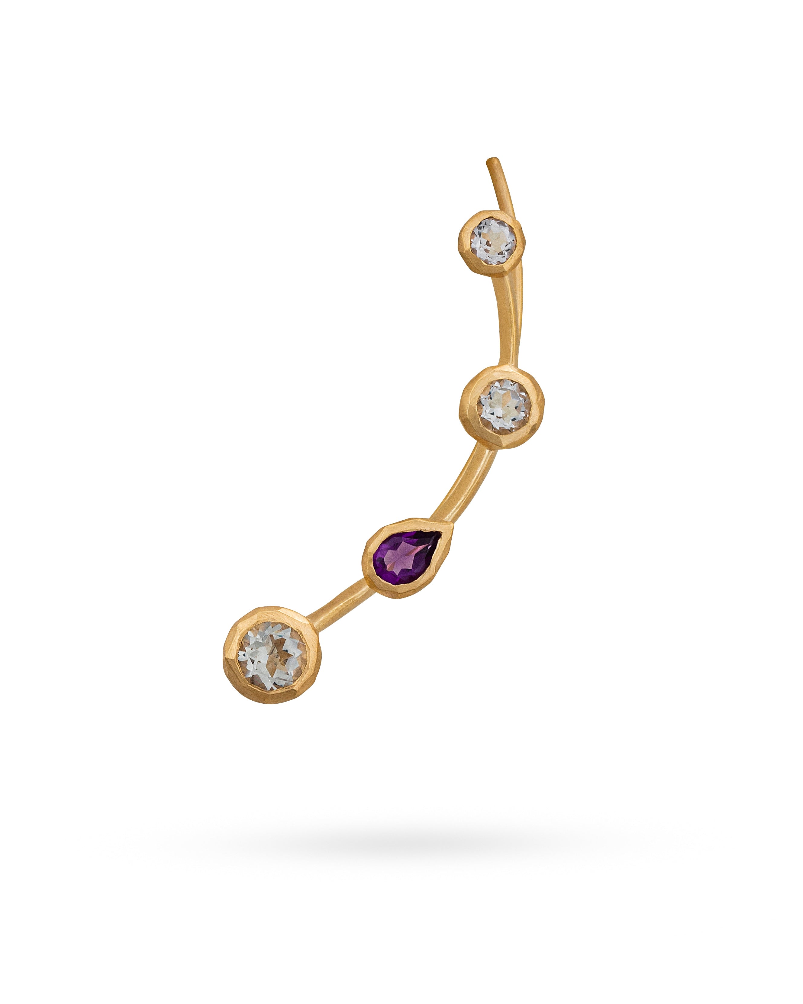 Eloise Jewelry Women's Green / Purple Climber Earring Prasiolite & Amethyst In Multi