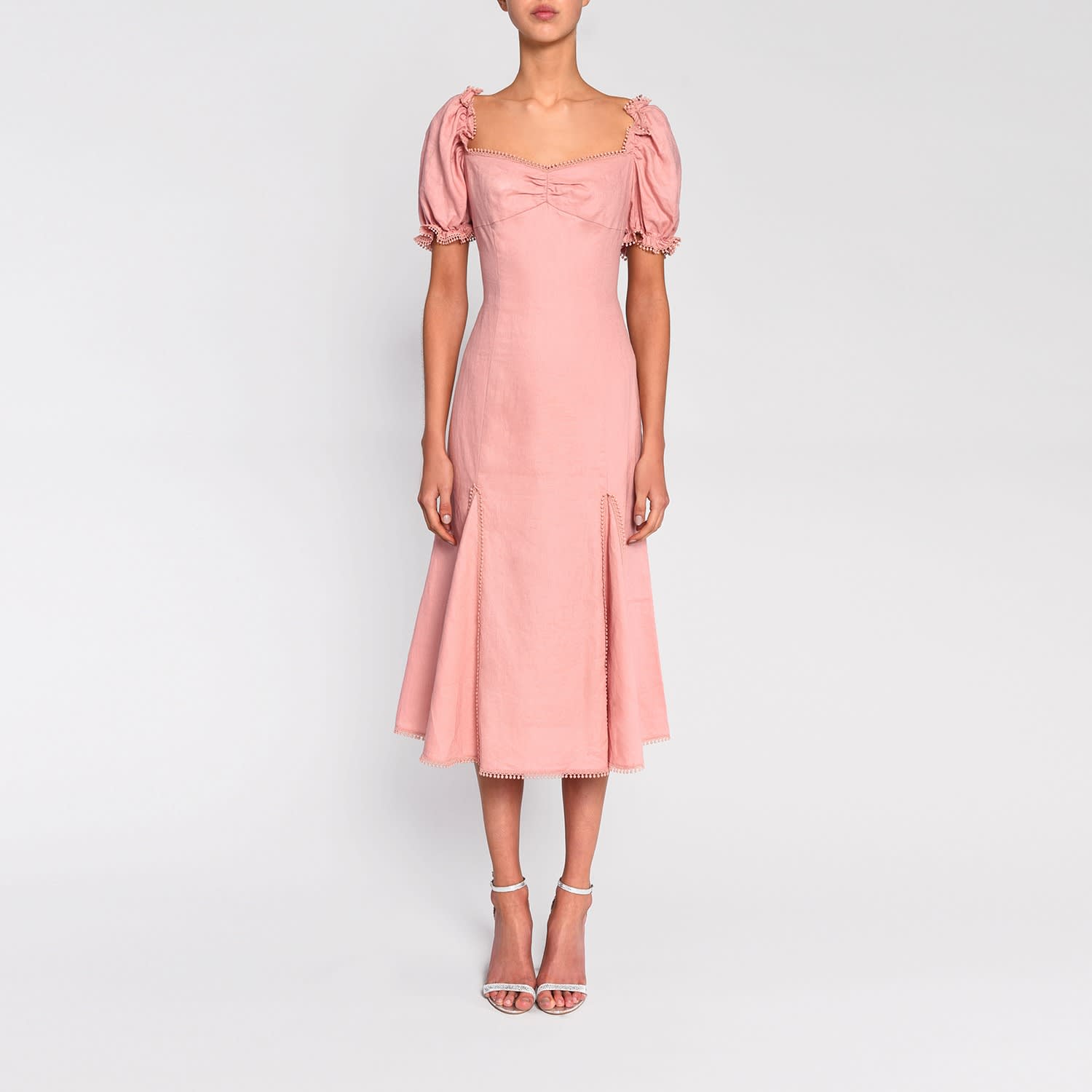 dusty pink linen dress