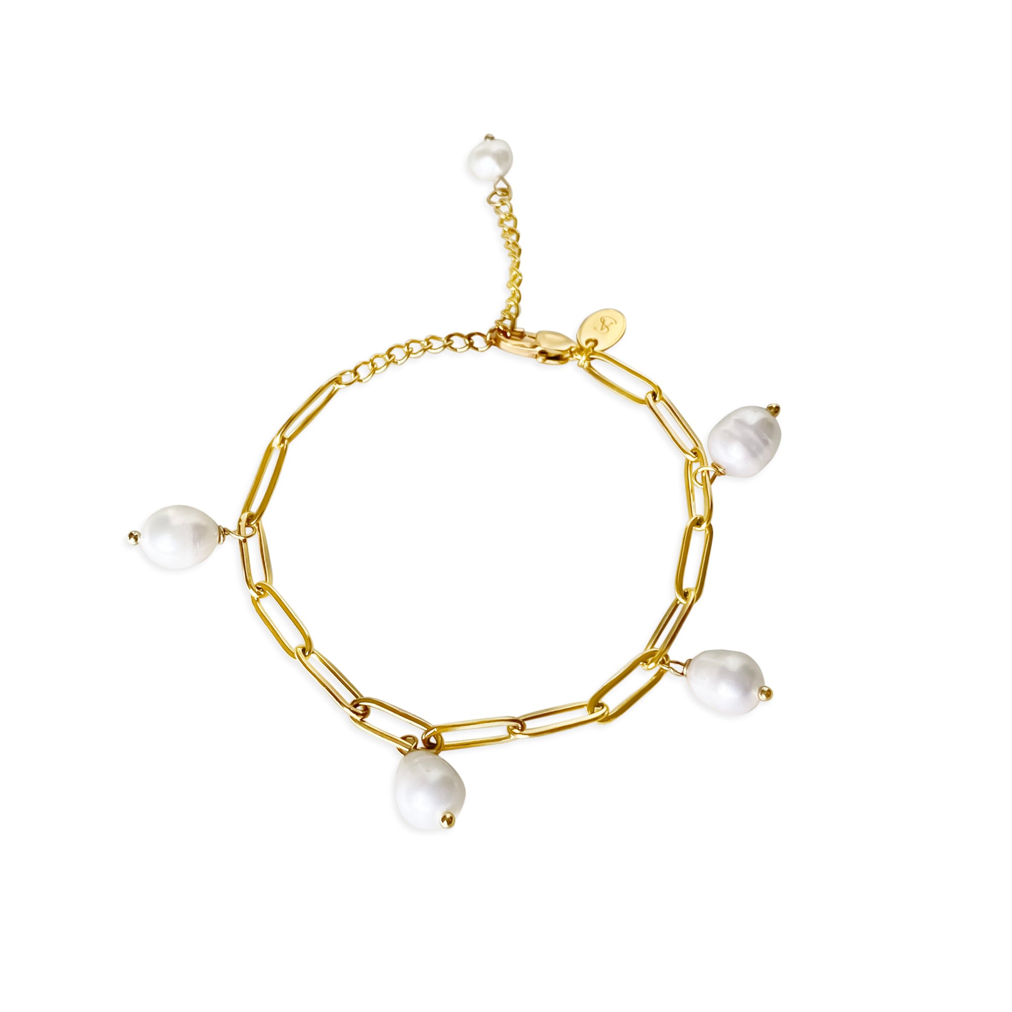 Anisa Sojka Women's Gold Freshwater Pearl Drop Bracelet
