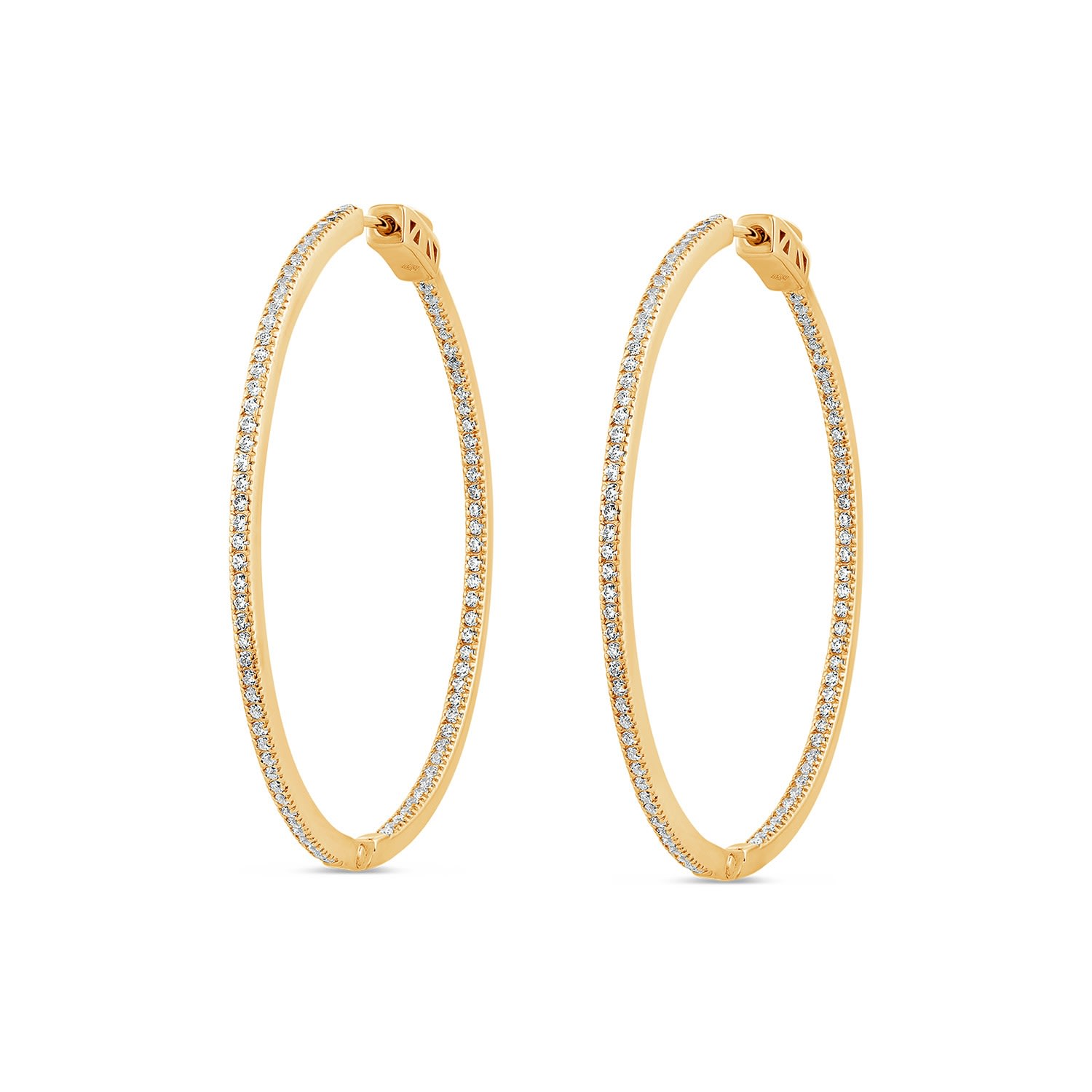 Sally Skoufis Women's White / Gold Light Hoop Earrings With Man Made Cz Diamond Stimulant In Sterling Silver & 18k In Multi