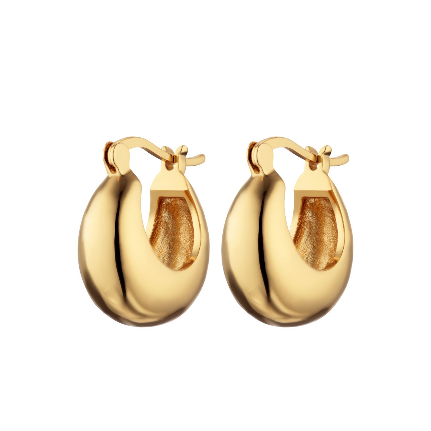 Scream Pretty Women's Gold Chunky Pillow Hoop Earrings