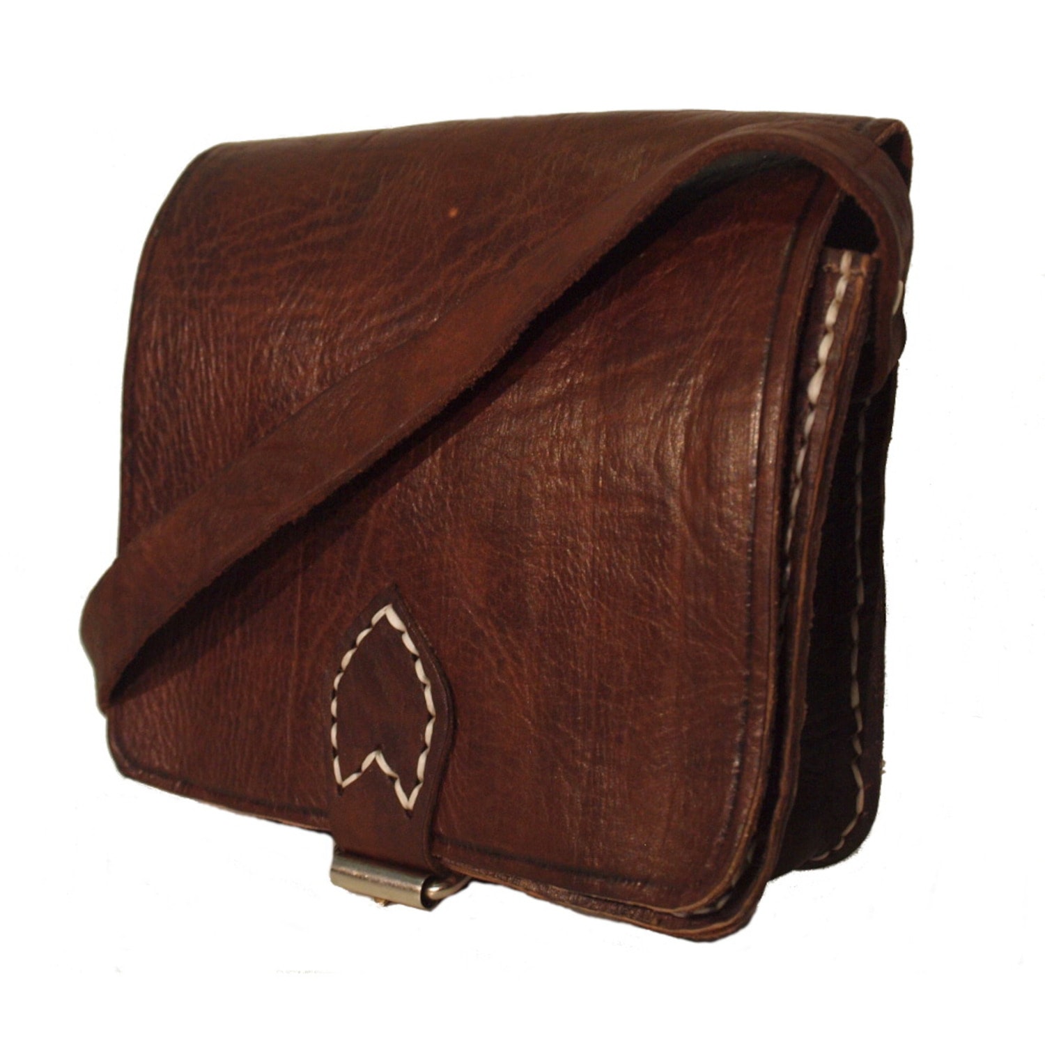 Berber Leather Women's The Temara Square Saddle Bag In Dark Brown