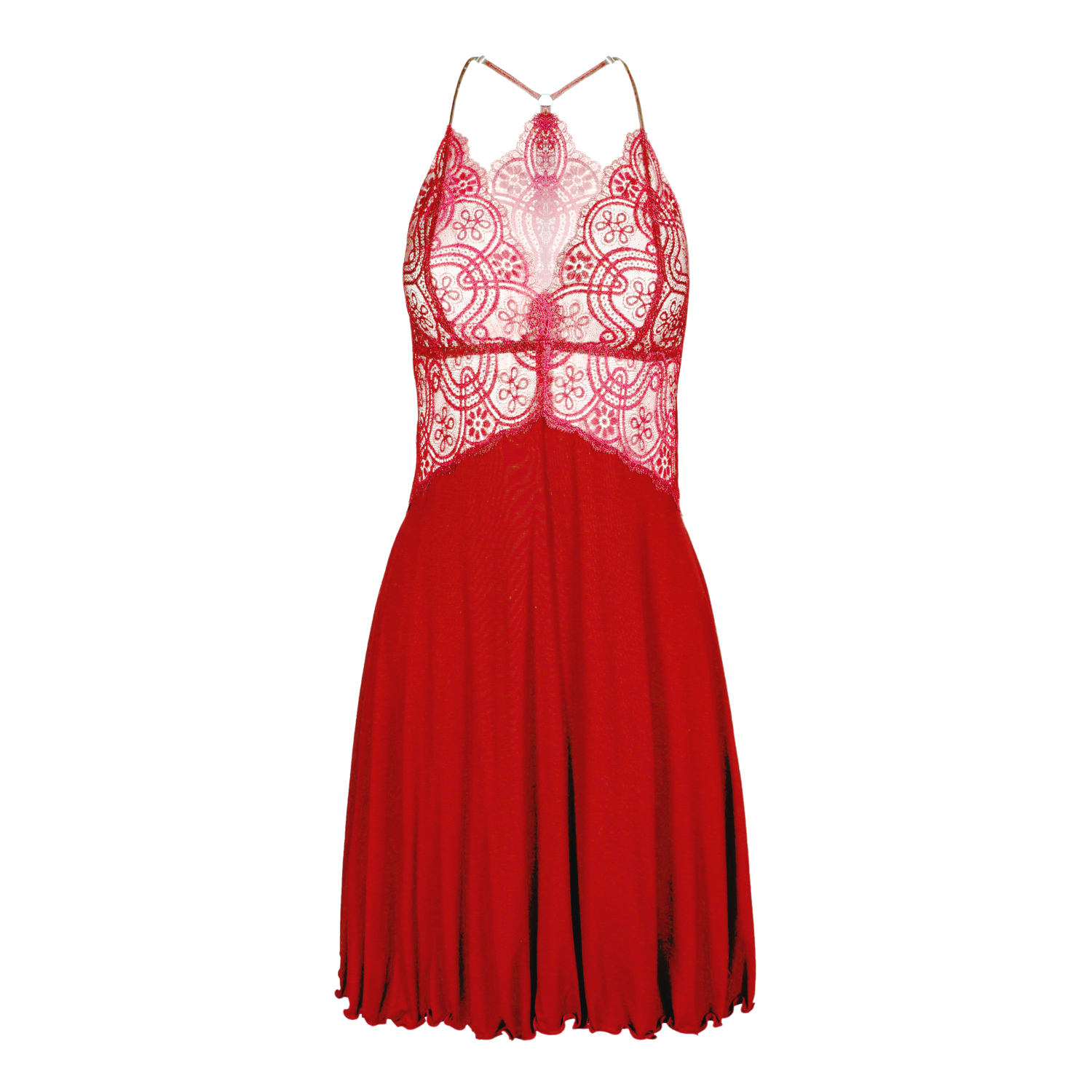 ワンピース THEREDTHREAD S lace up camisole dress Red Lace Camisole Nightgown | Oh!Zuza night&day | Wolf & Badger
