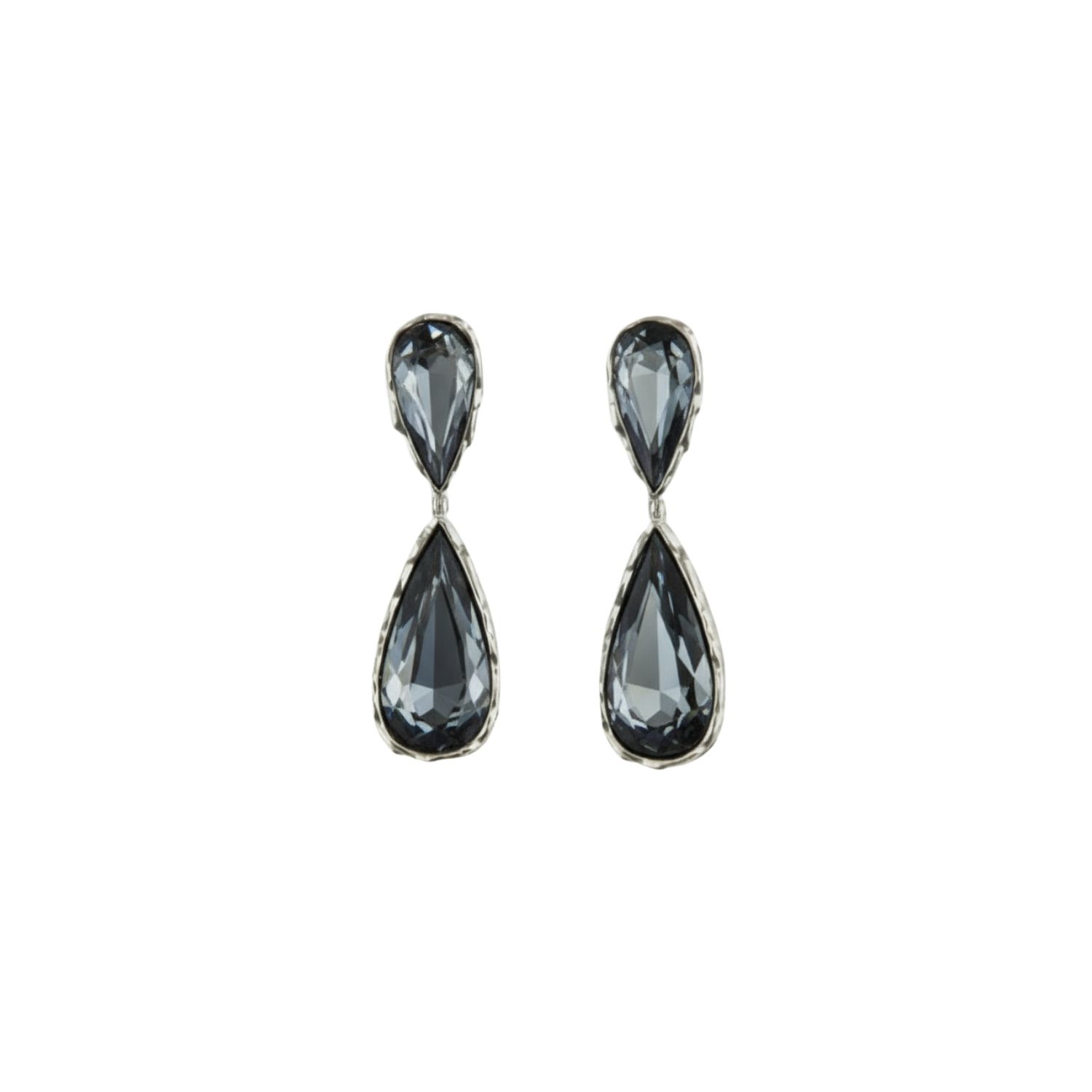 Iskra Women's Black / Silver Crystal Drop Earrings - Black In Multi