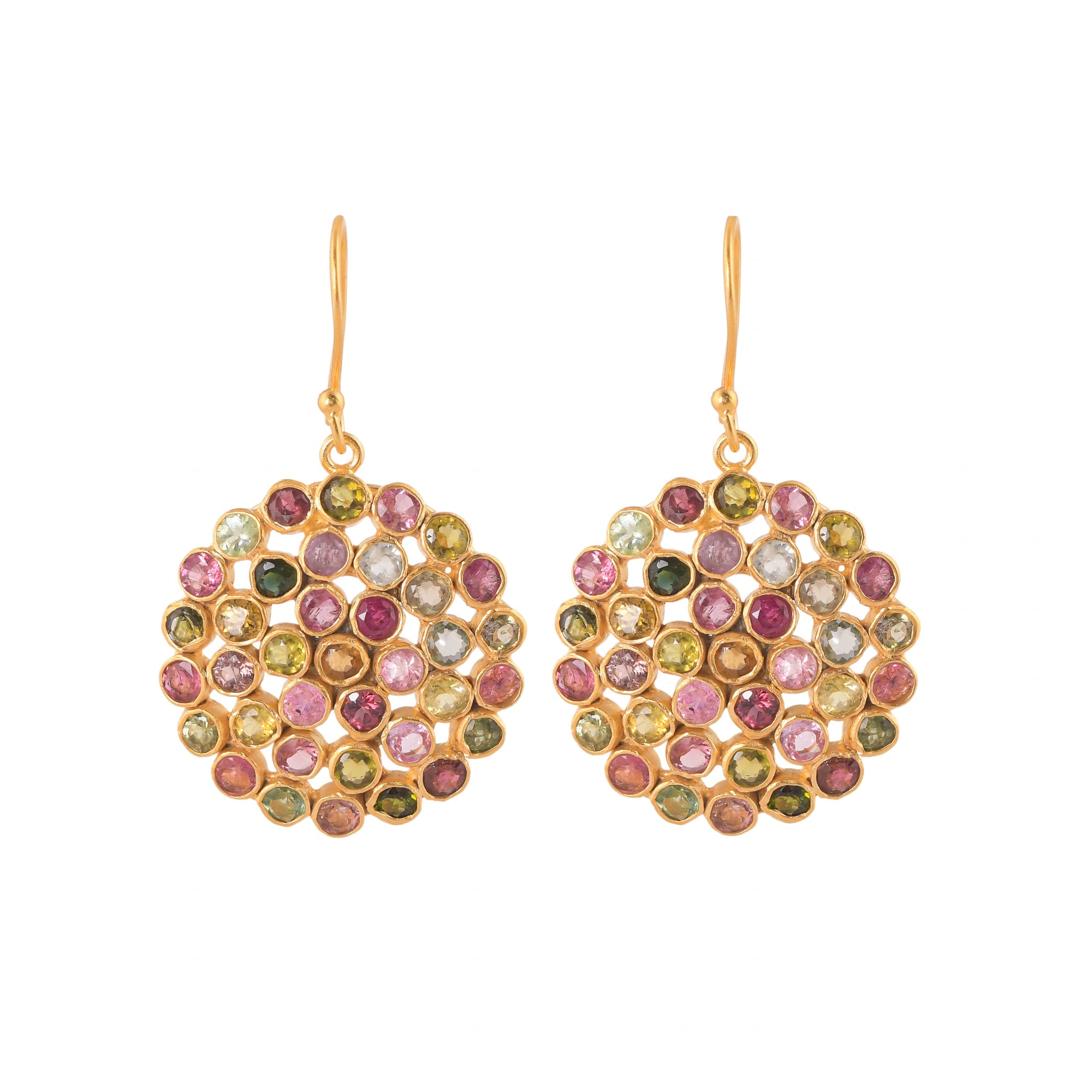 Opium Jewels Women's Gold Starburst Drops - Tourmaline In Gold