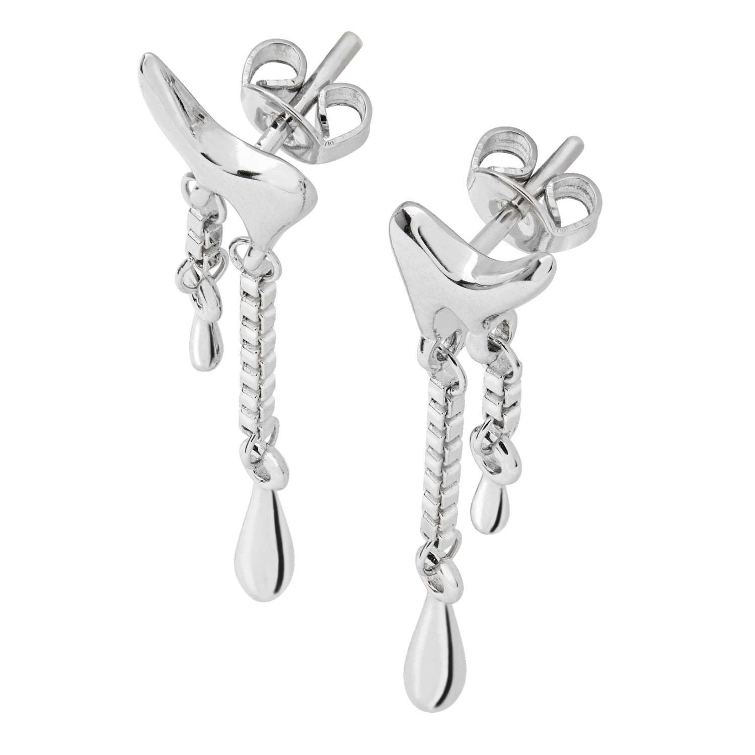 Women’s Silver Melting Drop Earrings Lucy Quartermaine