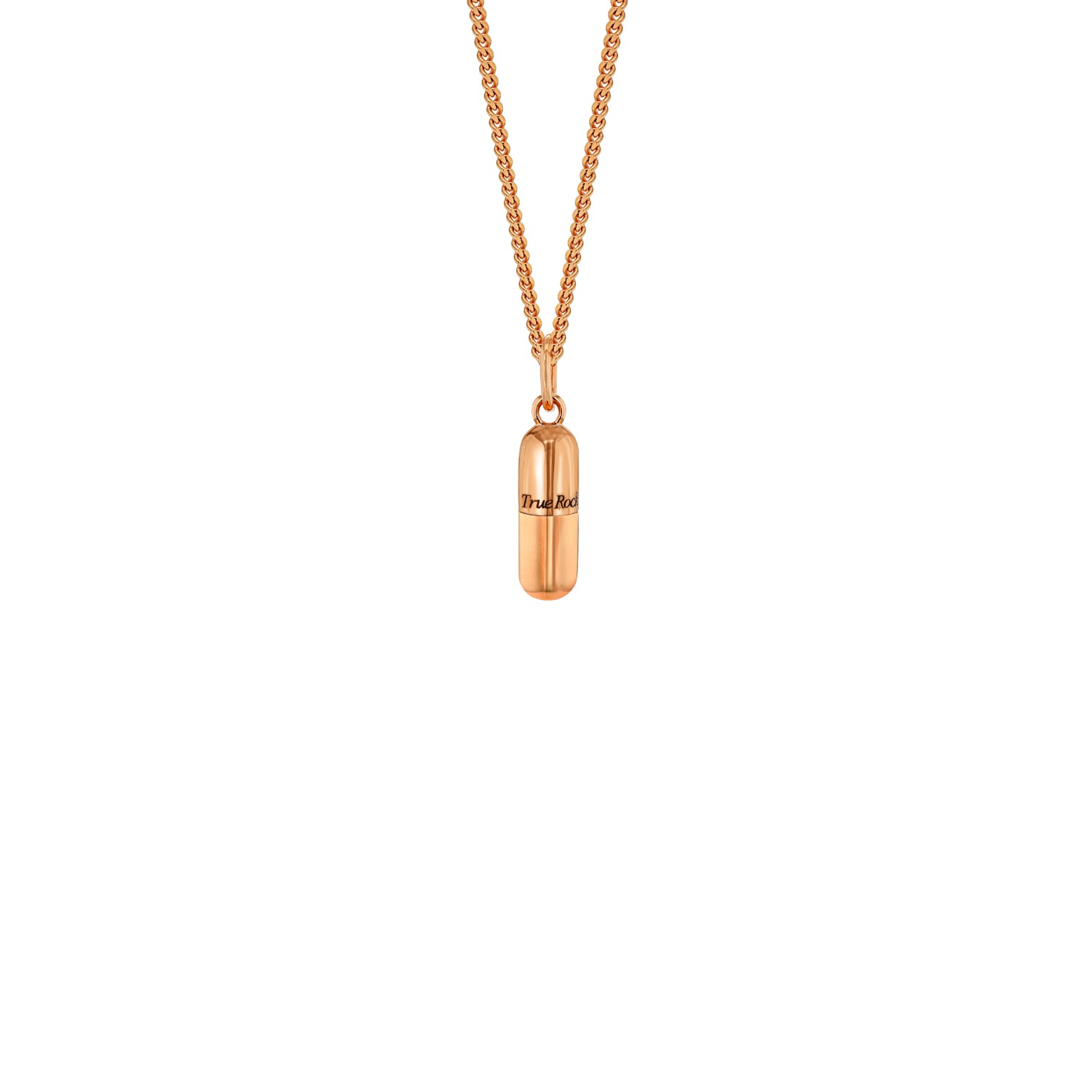 Women’s 18Kt Rose Gold Plated Mini Pill Pendant True Rocks