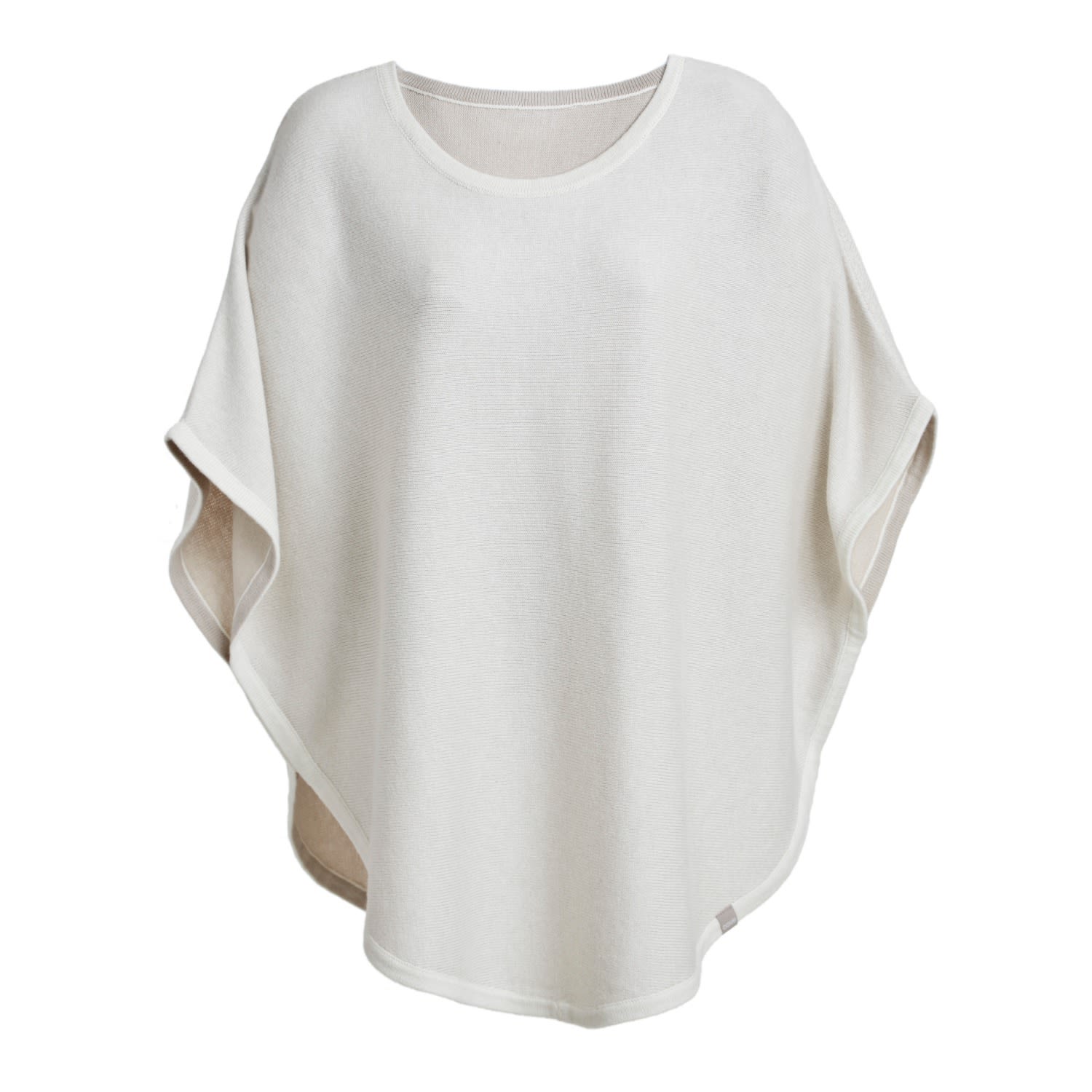 Cove Women's Neutrals Flora Cotton Cashmere Reversible Poncho Cream & Starch In White