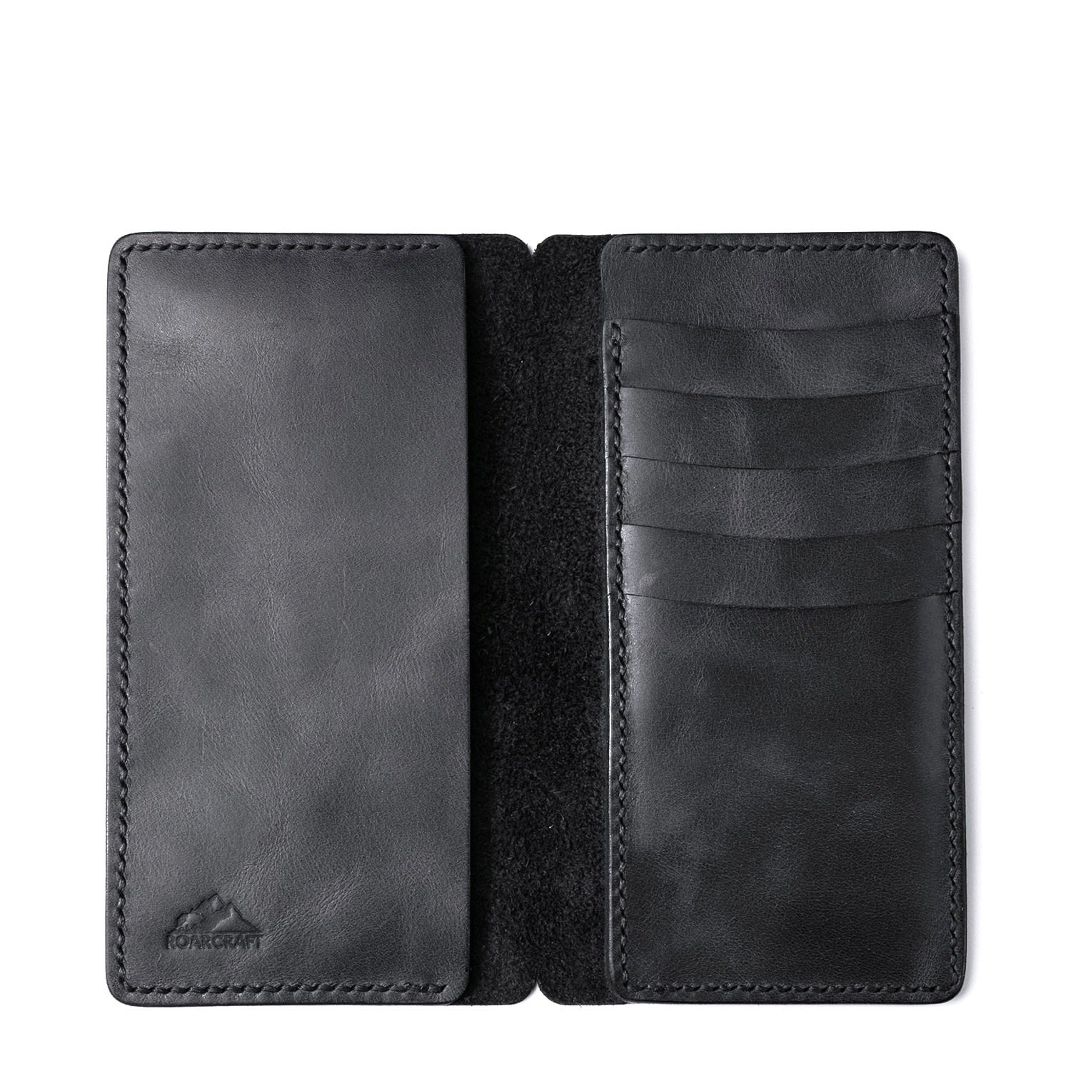 Roarcraft Men's Grey Iphone Leather Wallet Case - Tripolis - Coal In Gray