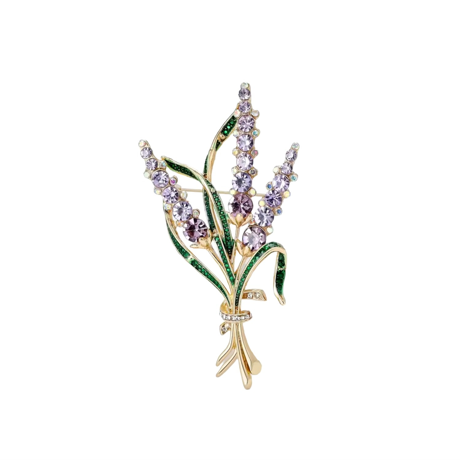 Chanel Joan Elkayam Women's Purple / Gold / Green Lavender Brooch