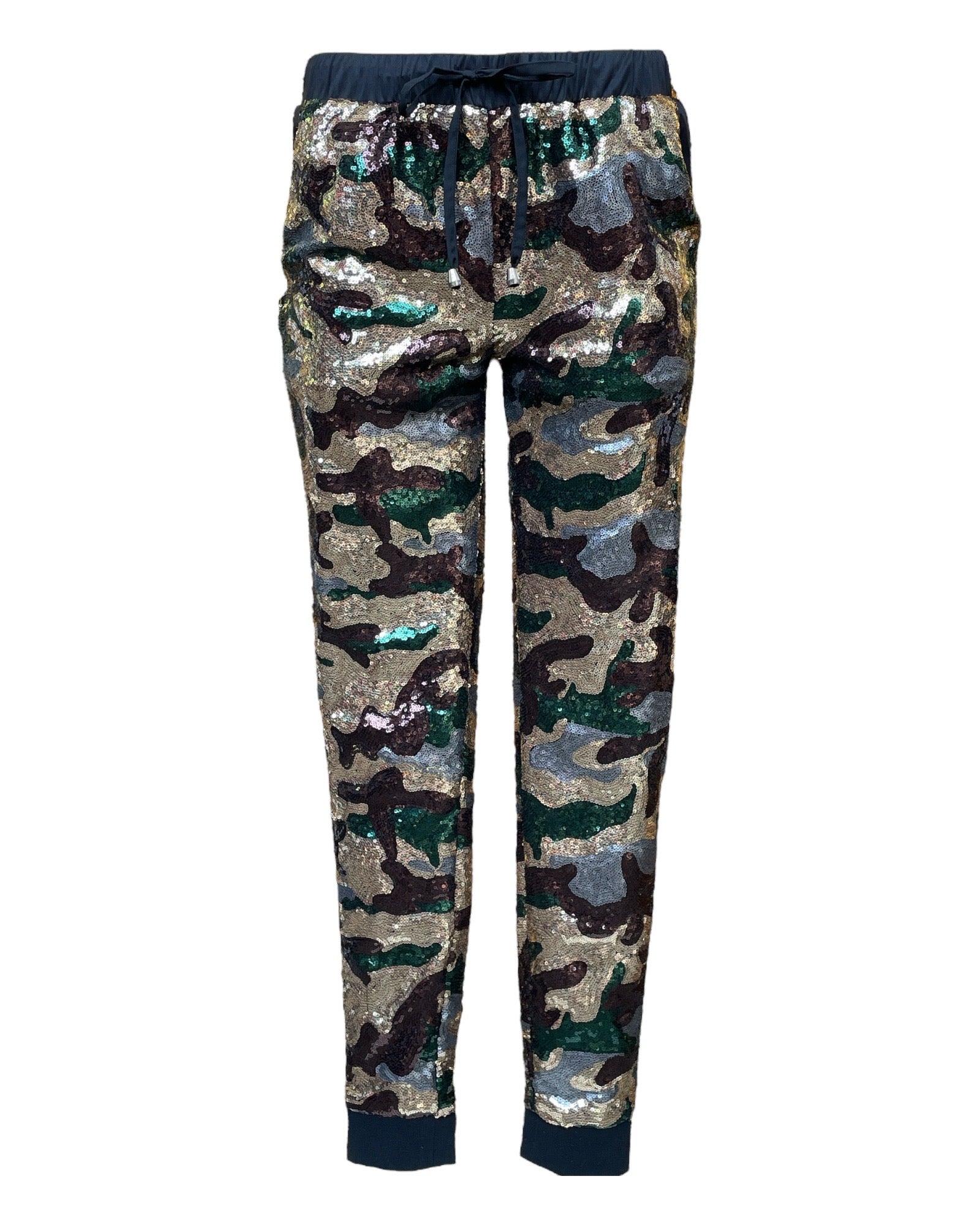 Any Old Iron Green / Black / Brown Men's Camo Sequin Joggers In Green/black/brown