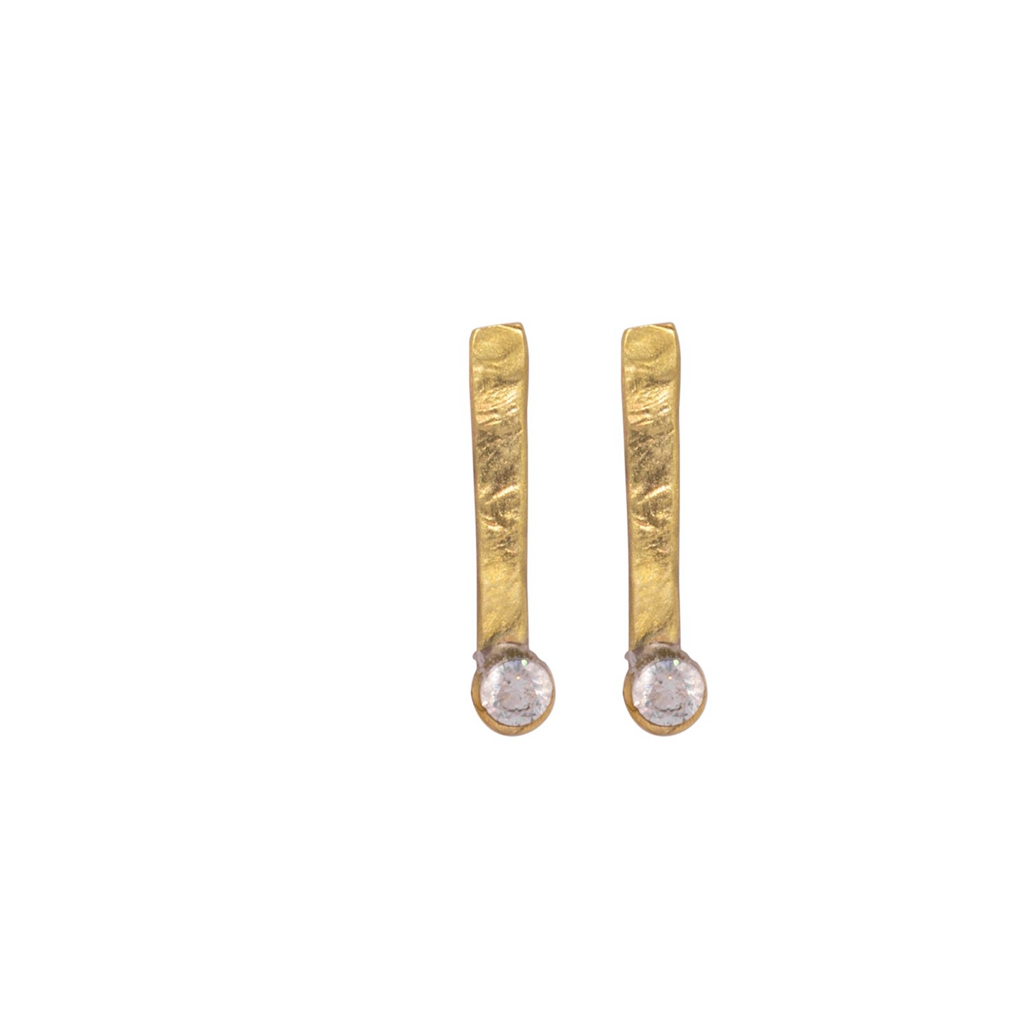 Lily Flo Jewellery Women's Gold Rigel Solitaire Bar Earrings
