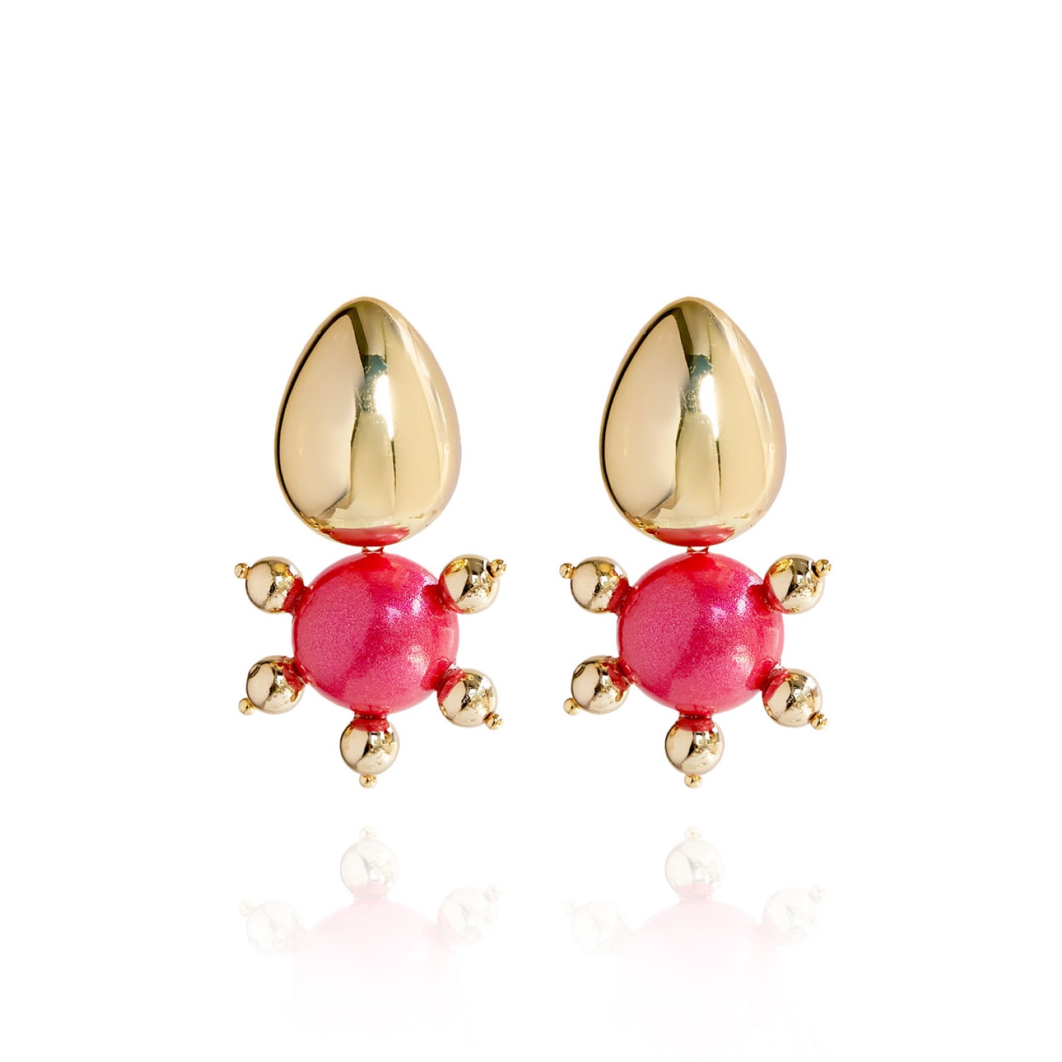 Saule Label Women's Gold / Pink / Purple Tulia Earrings In Coral Sunset