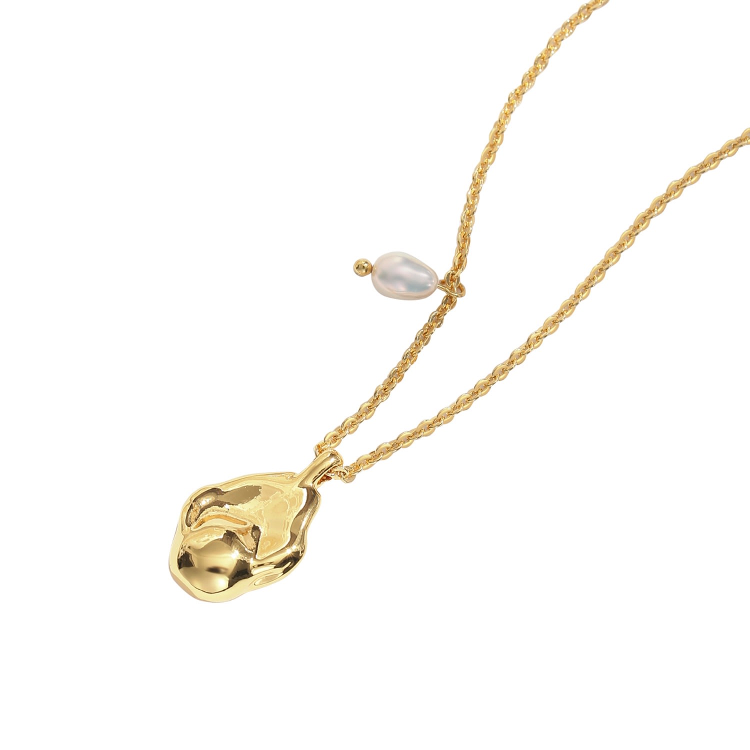 Shop Classicharms Women's Gold Baroque Pendant & Pearl Necklace
