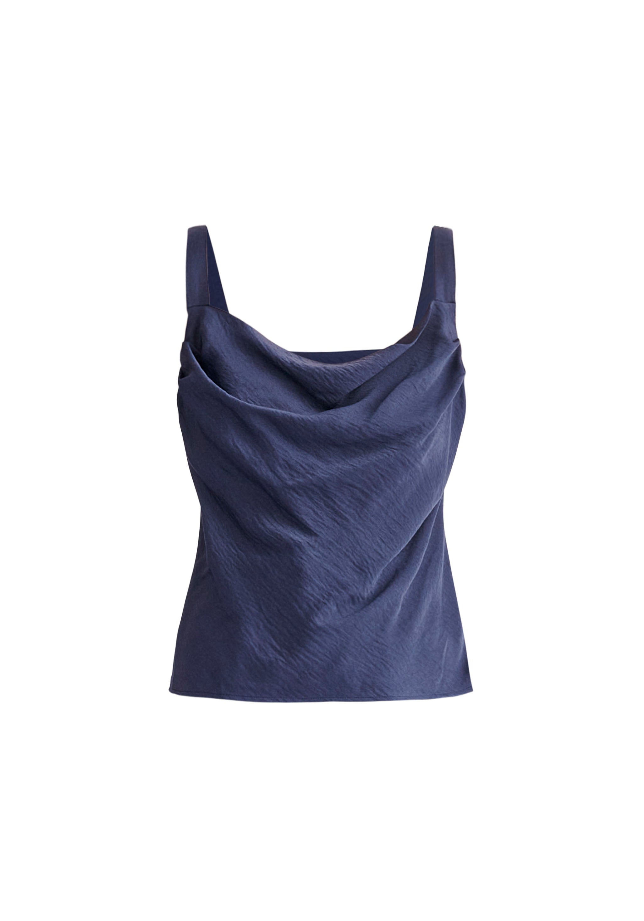 Women’s Cowl Neck Vest Top - Blue Xxs Paisie