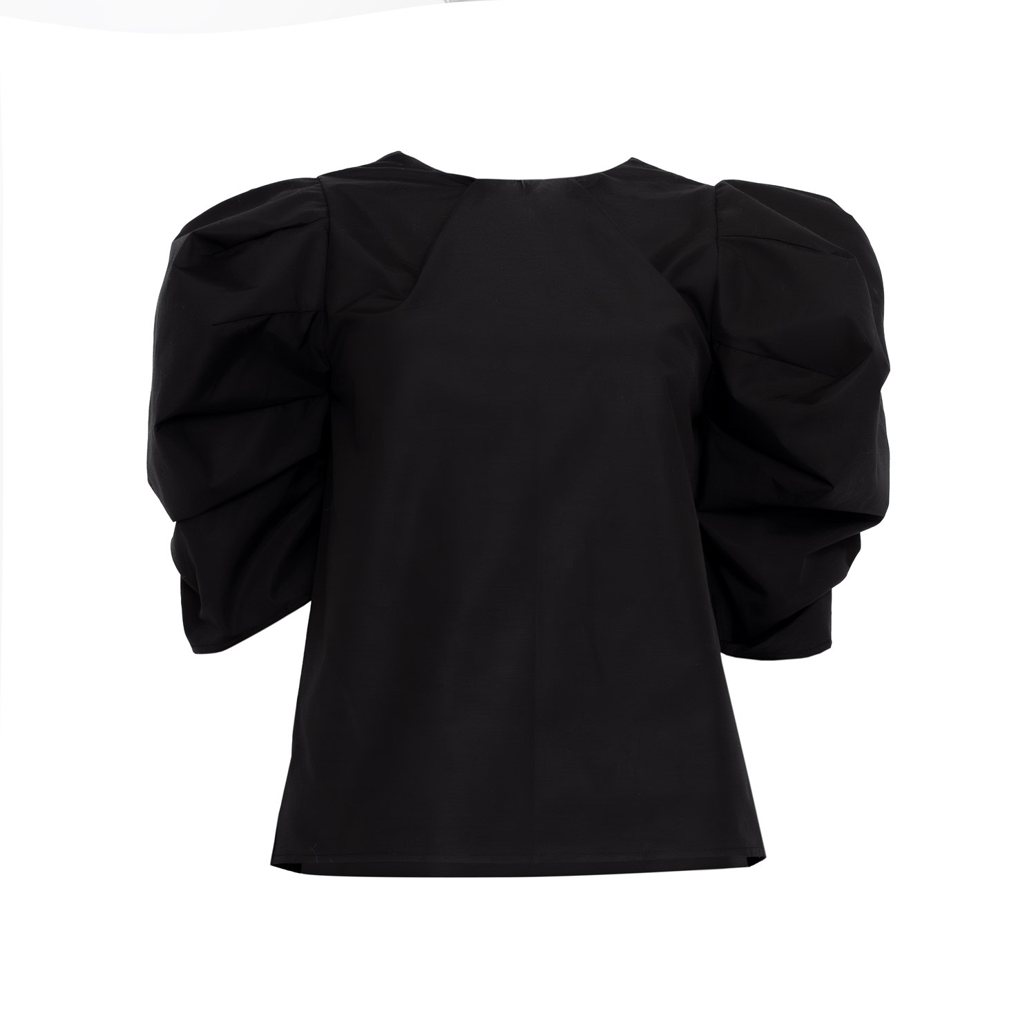 Bianca Popp Women's Victorian Sleeves Blouse In Black Cotton In Black