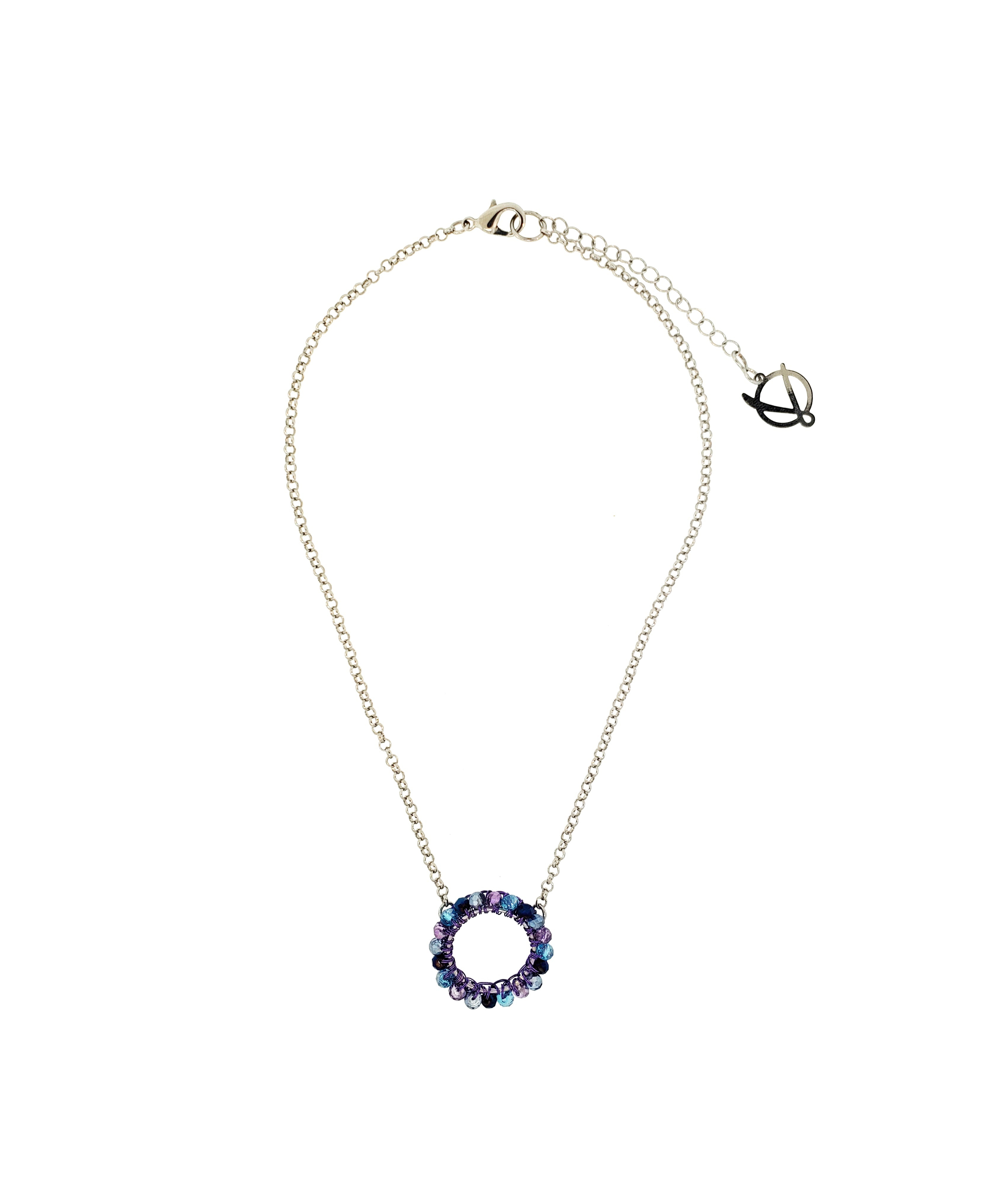 Lavish By Tricia Milaneze Women's Blue / Pink / Purple Neon Purple Mix Ellie Handmade Crochet Necklace