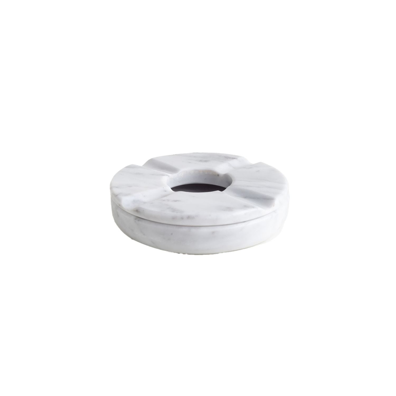 And Jacob Less Is More Ashtray - White Marble In White