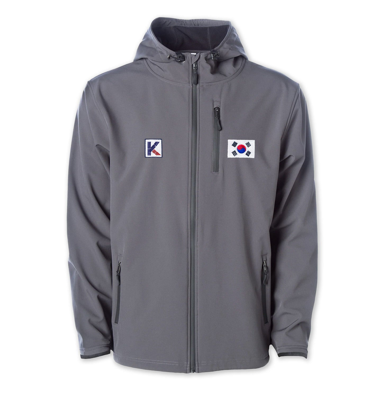 Korelimited Men's Grey Kor Flag Poly-tech Jacket In Charcoal Limited Edition In Gray