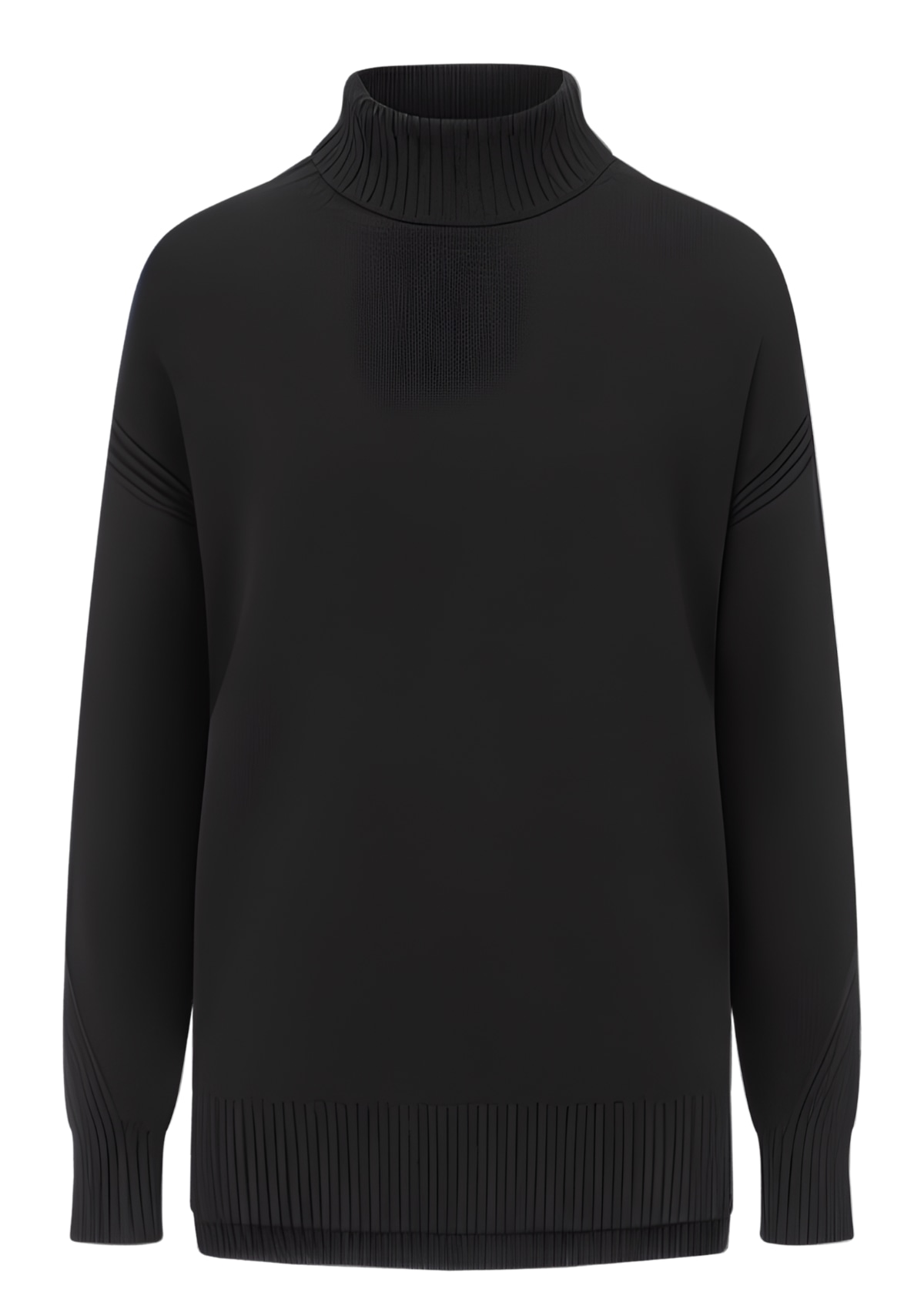 Loop Cashmere Women's Chevron Detail Relaxed Polo Sweater In Jet Black In Black