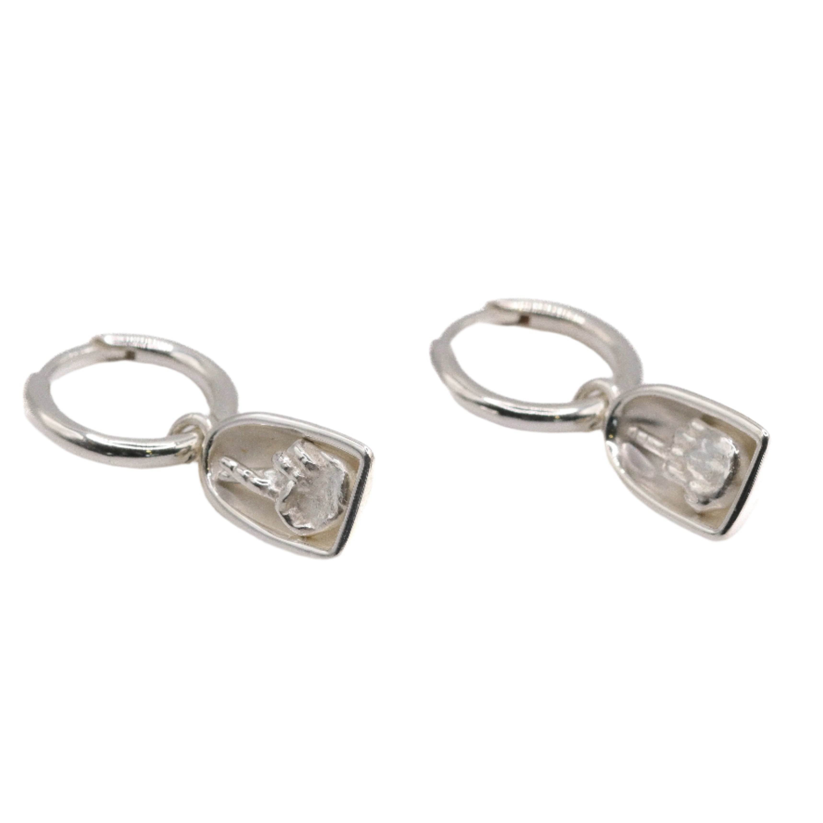 Après Youth Women's Silver Introvert Charm Hoops