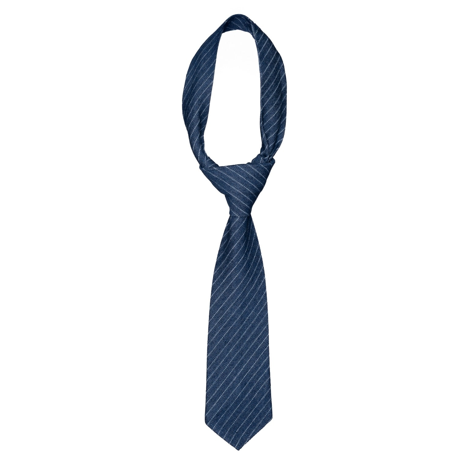 Women's Blue Denim Pinstripe Mika Necktie | One Size | Ofuure
